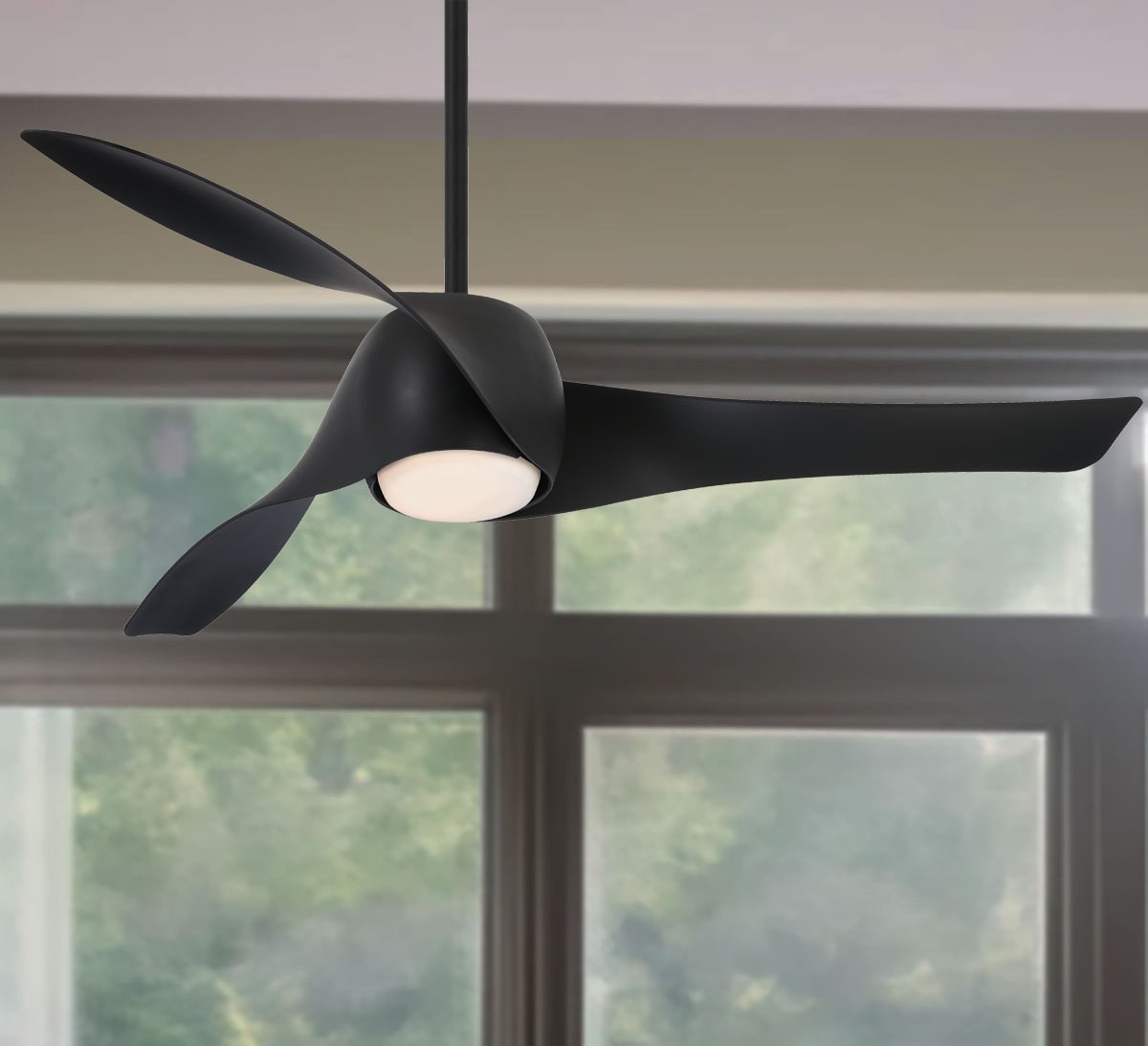 Minka Aire Artemis 58-in Black LED Indoor Smart Ceiling Fan with Light and Remote (3-Blade) F803DL-CL Sansujyuku sansujyuku.com