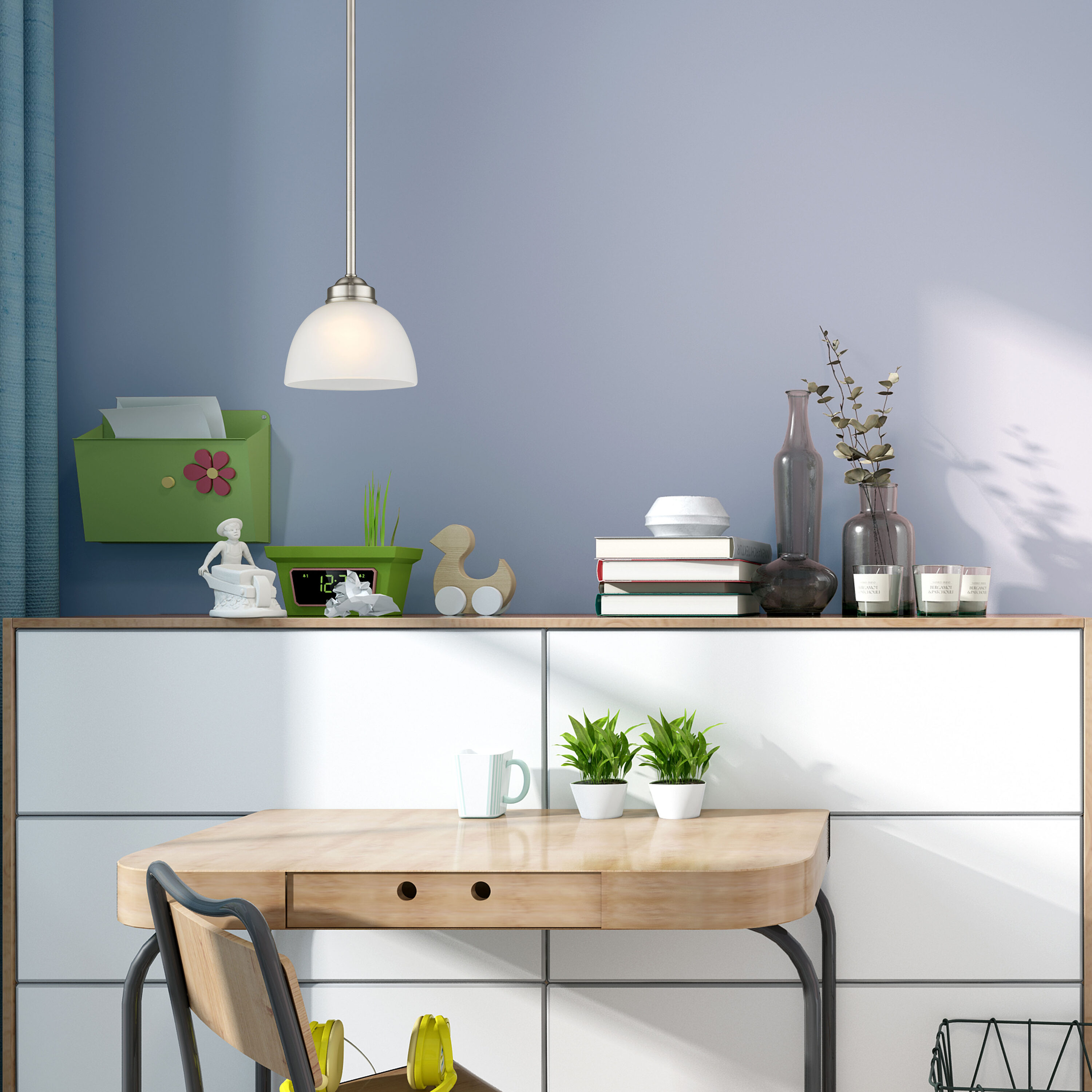 Somerset Sleek Contemporary Mini Pendant Light in Brushed Nickel