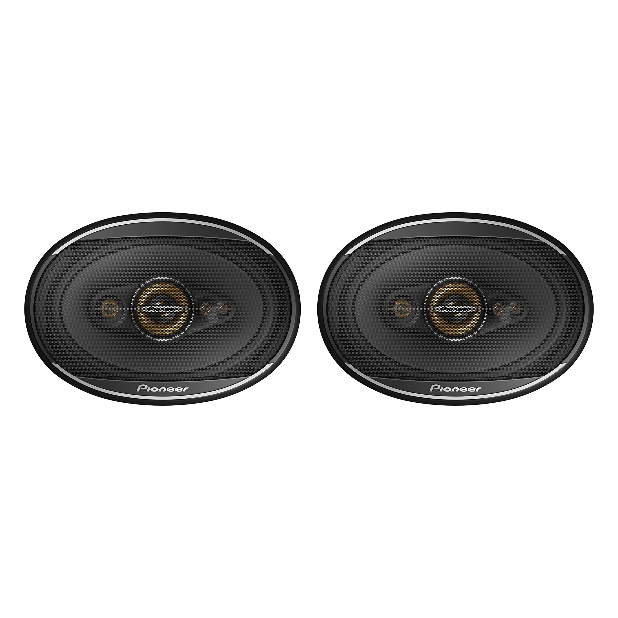 Pioneer PIOTSA6991FH TS-A6991FH 6-in x 9-in 750-Watt-Max 5-Way Full-Range Coaxial Speakers Gold and Black, 2 Pack