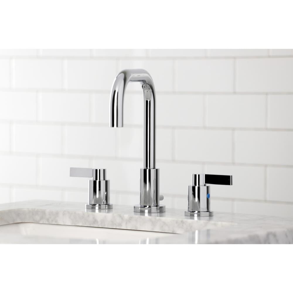 Kingston Brass NuvoFusion Polished Chrome Widespread 2-Handle Bathroom ...