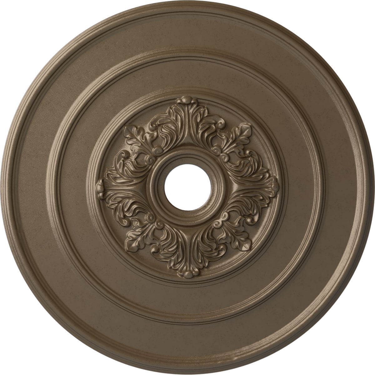 Ekena Millwork CM26TAWSS Traditional with Acanthus Leaves 26-in W x 26-in L Painted Warm Silver Polyurethane Whole Ceiling Medallion