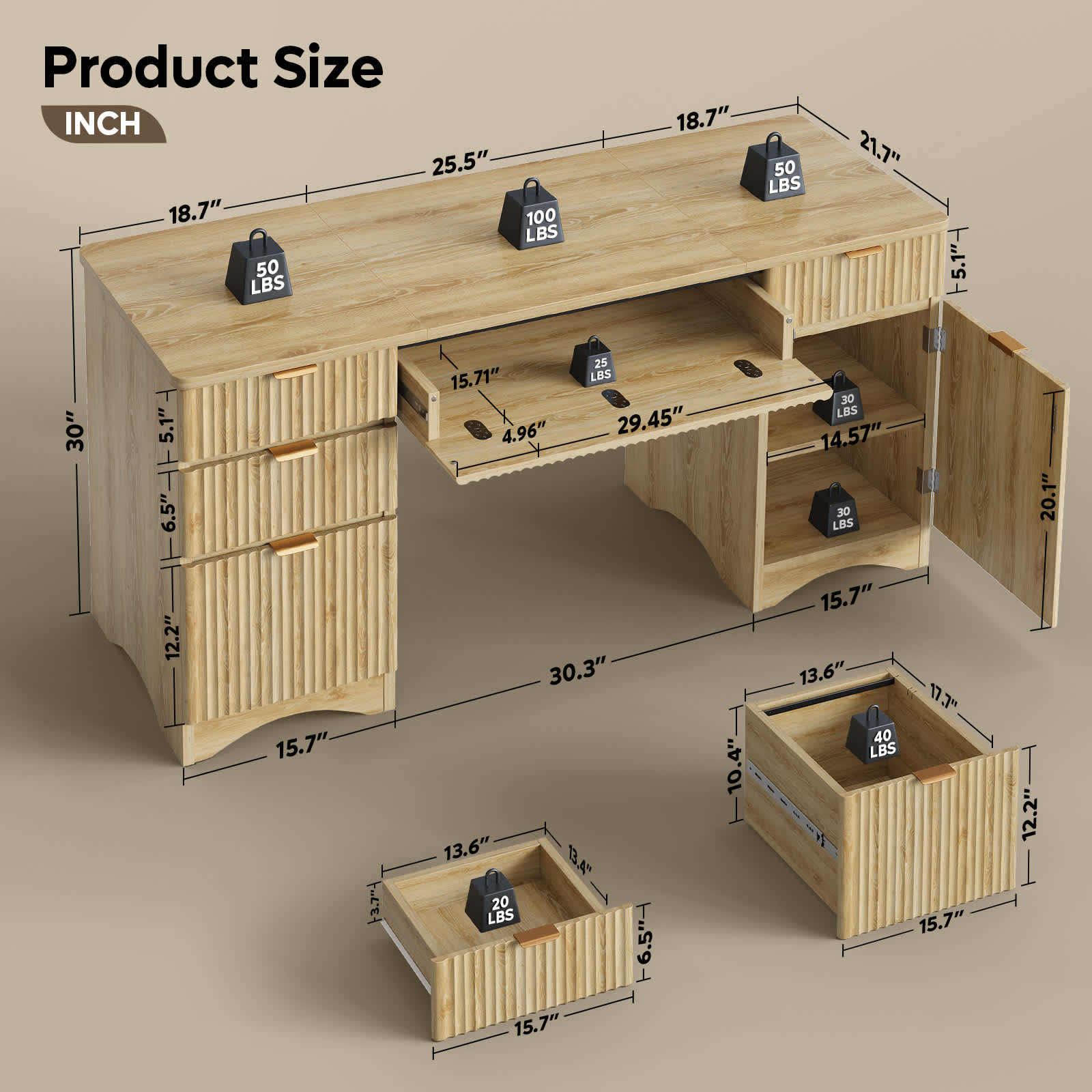 Bestier LOW-H108016A-BWOK desks - View #4