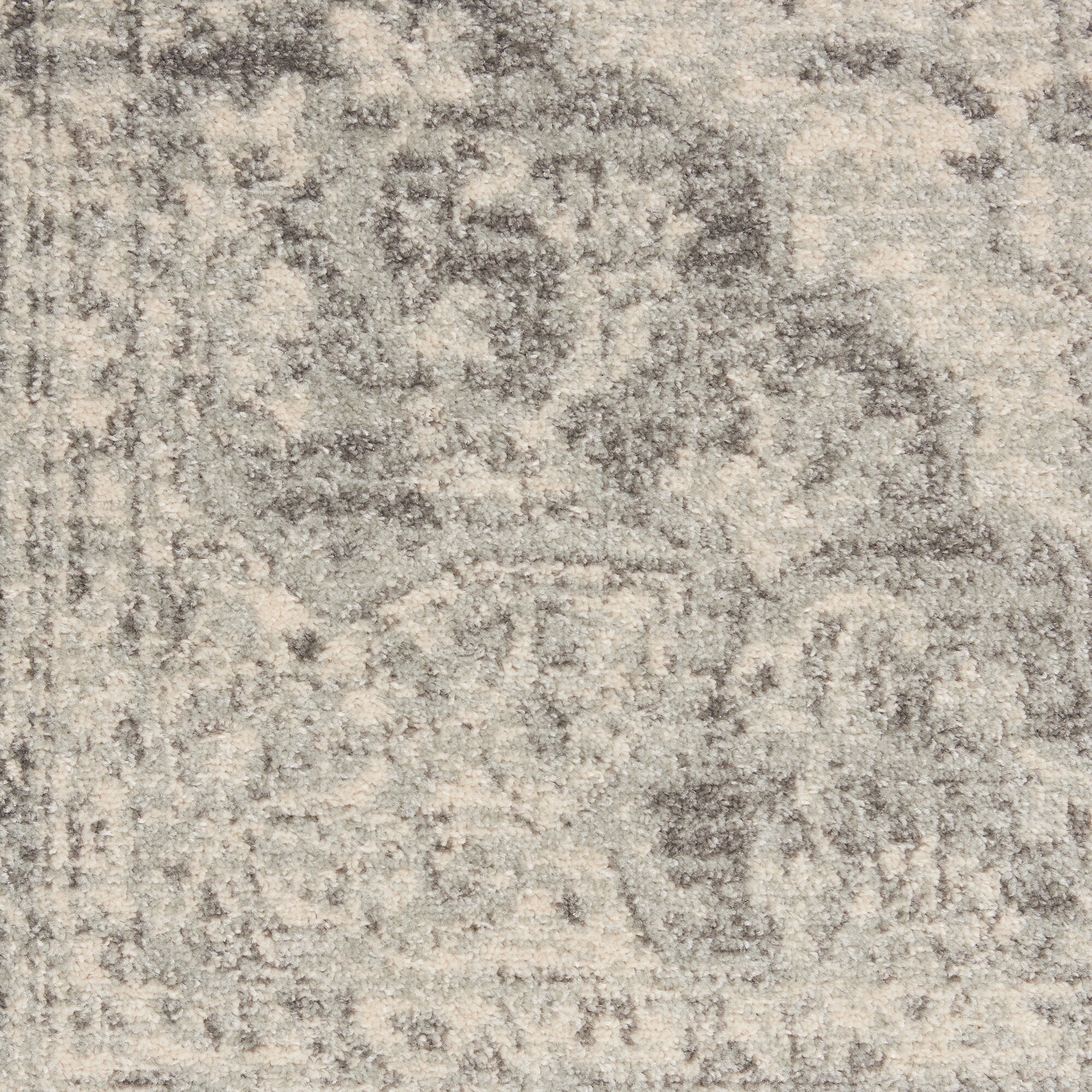 Elegant Ivory-Grey Synthetic 5'3" x 7'3" Indoor Area Rug