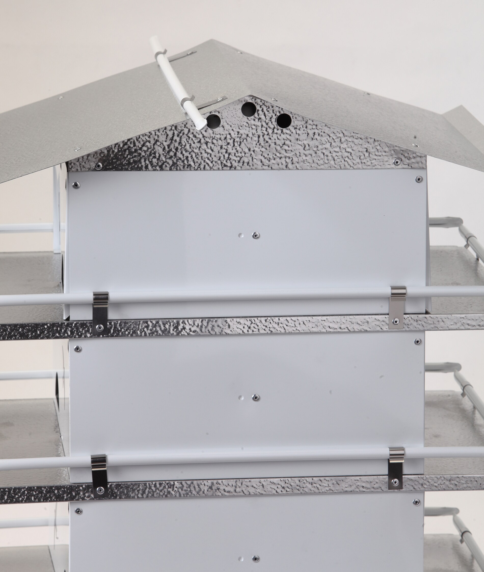 26" White and Silver Aluminum 4-Floor Purple Martin Bird House