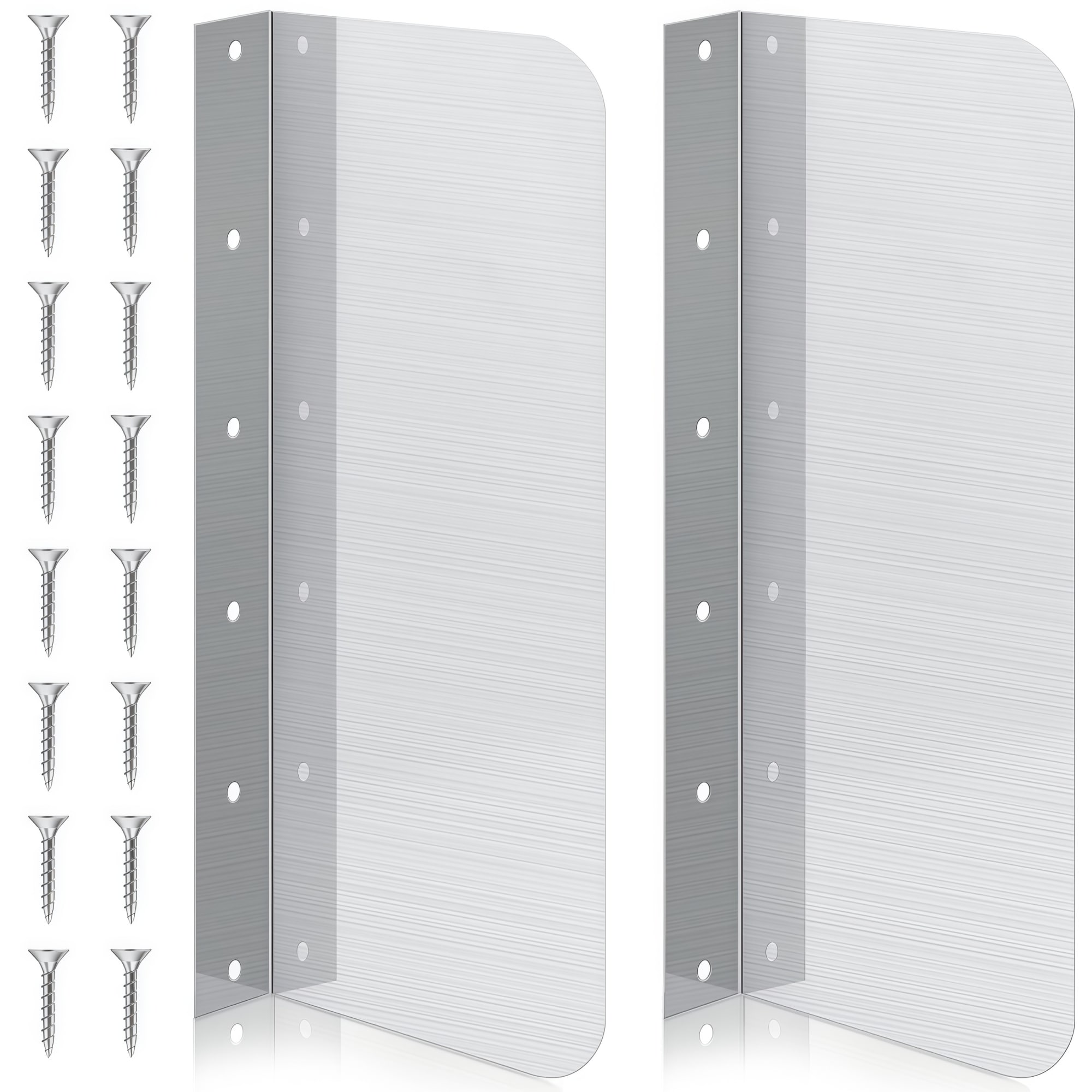 Numhew 15 x 6 in 2-Piece Stainless Steel Side Splash Guard Wall Mount Sink Guard