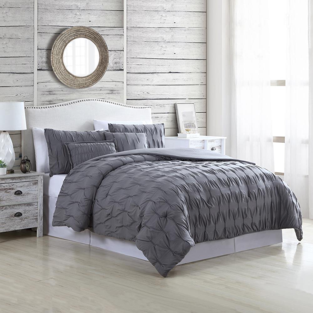 Harper 3-Piece Navy/Blue/Gray Striped Bedding Comforter Set 