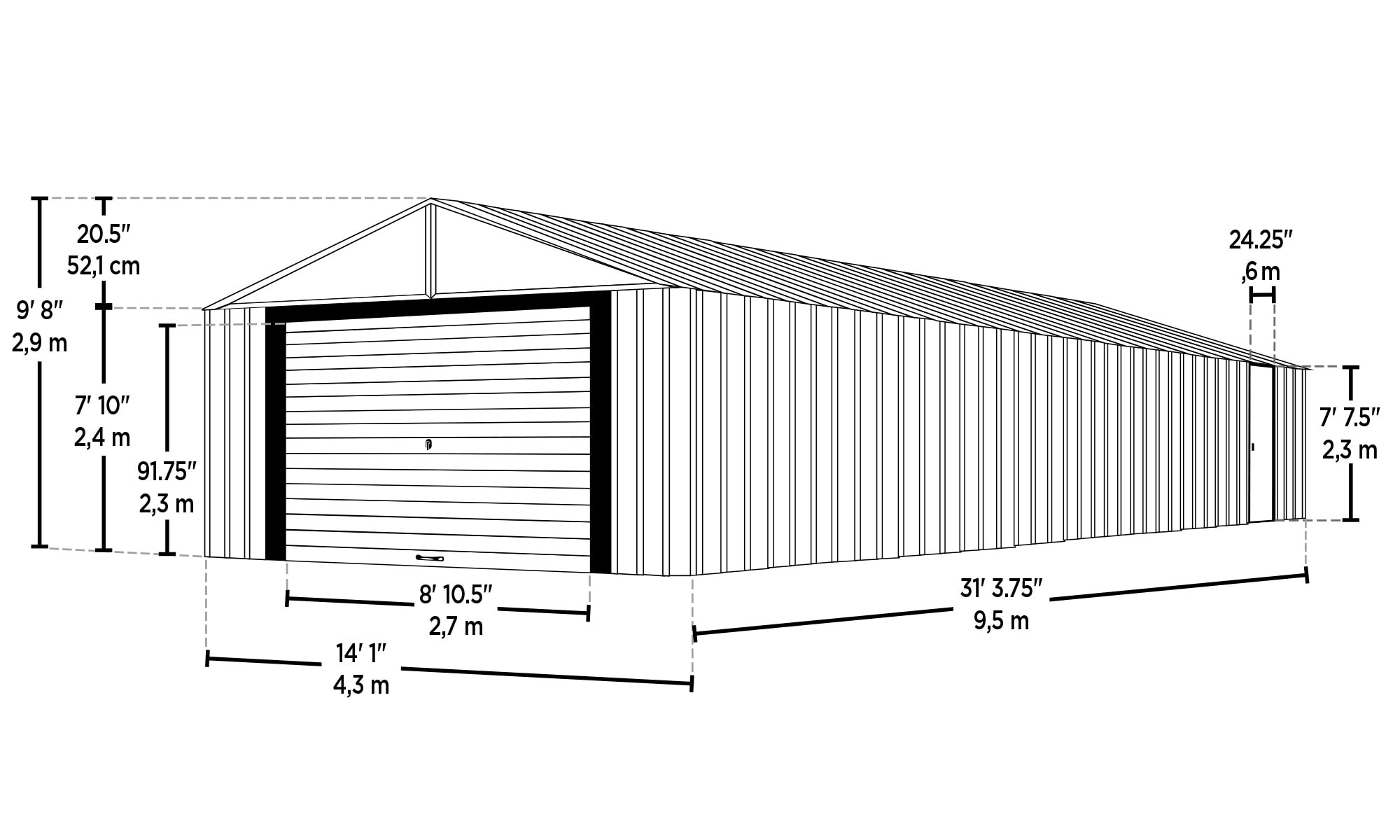 Arrow BGR1431FG Metal-Storage-Buildings-Sheds - View #3