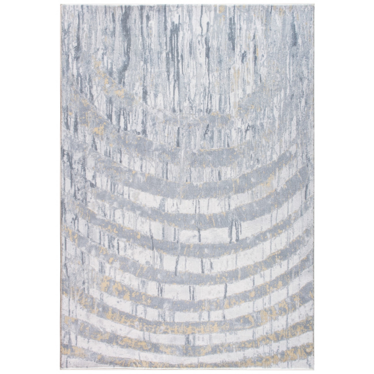 HomeRoots 4000475341 8 x 10 (ft) Woven Polyester Grey Gold Rectangular Indoor Abstract Area rug