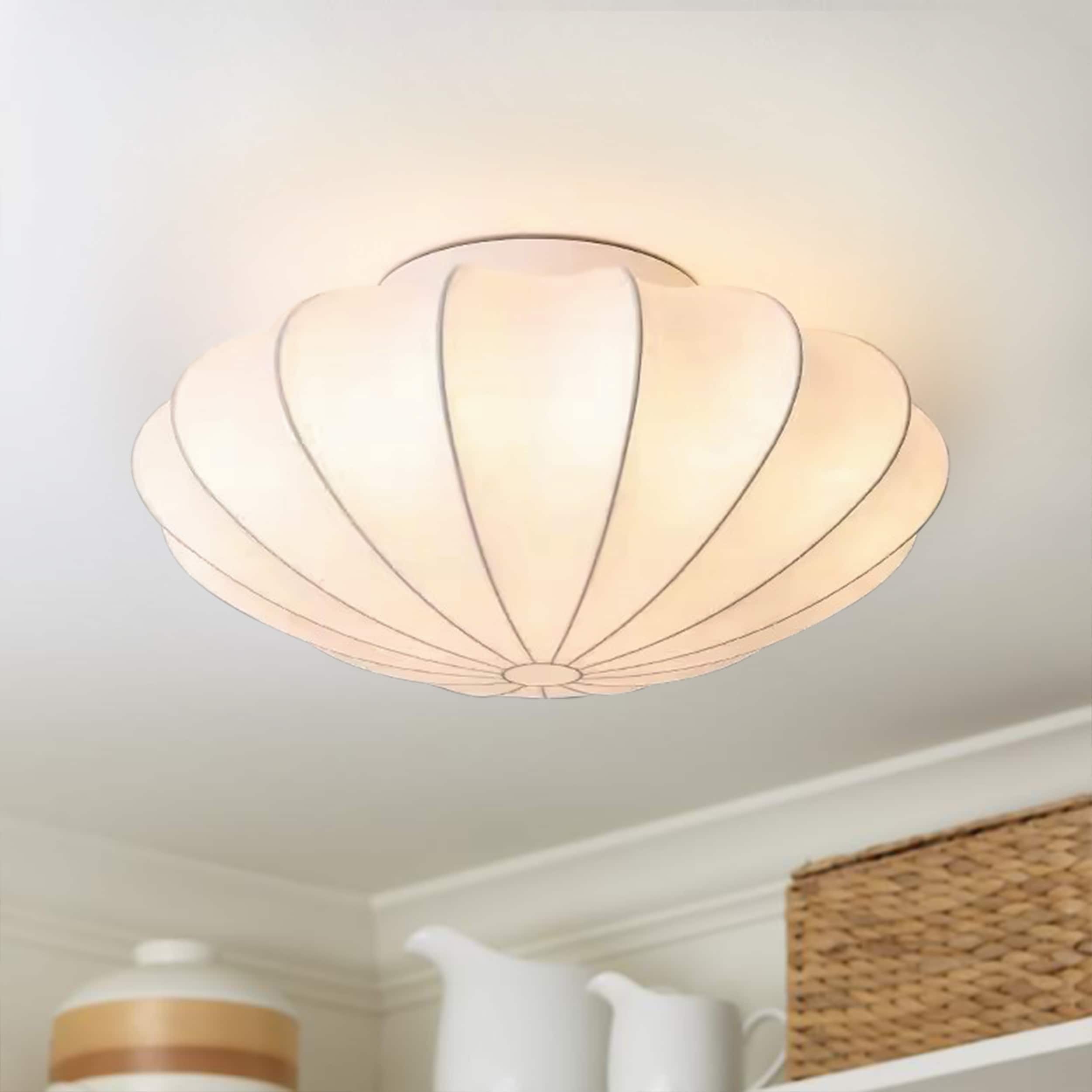 HUOKU PD1004381 Kateo 1 -Light 15.75-in White Flush Mount Light