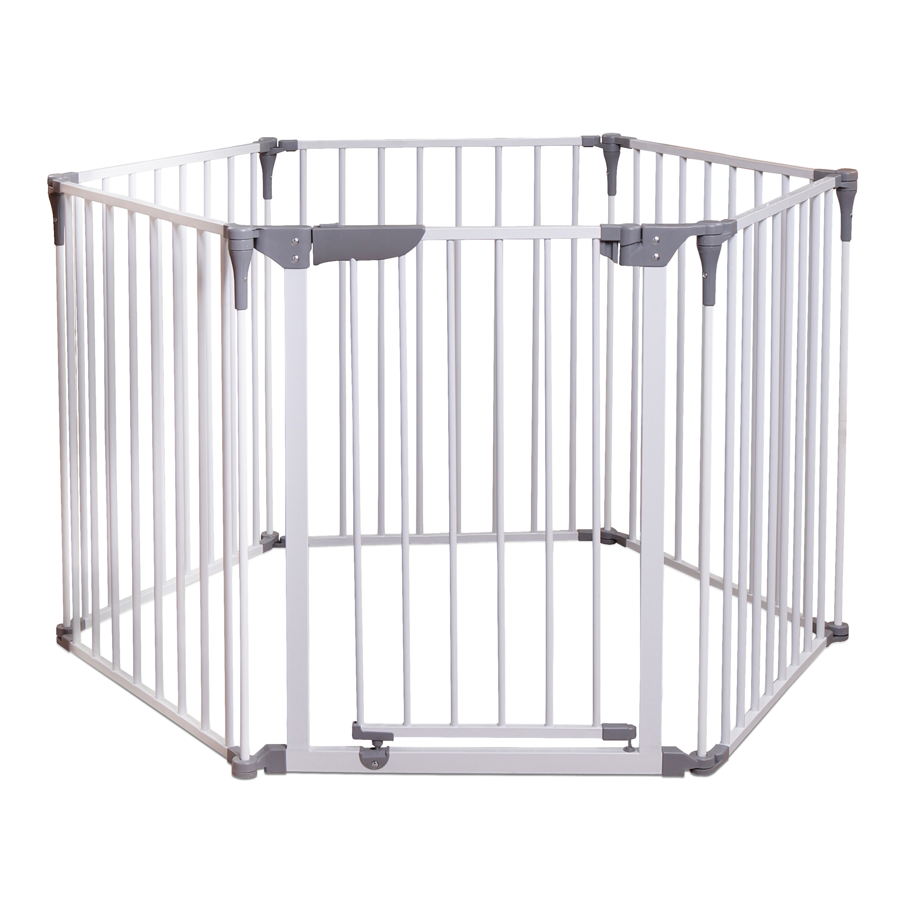 Royale Converta 151-in x 29-in Hardware Mounted White Metal Safety Play Yard with Gate | - Dreambaby L849