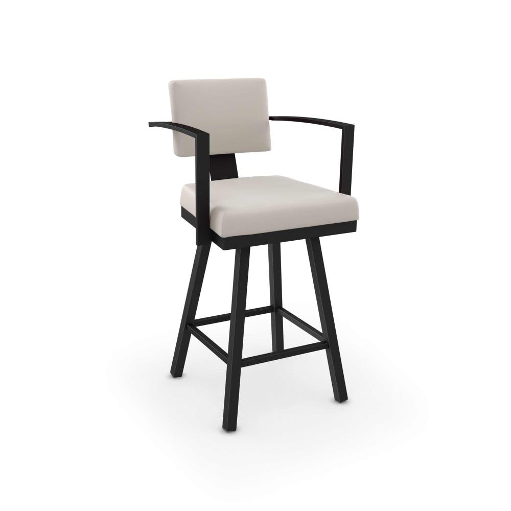 Amisco Akers Cream Bar Height Upholstered Swivel Metal Bar Stool With Arms And Back In The Bar 1251