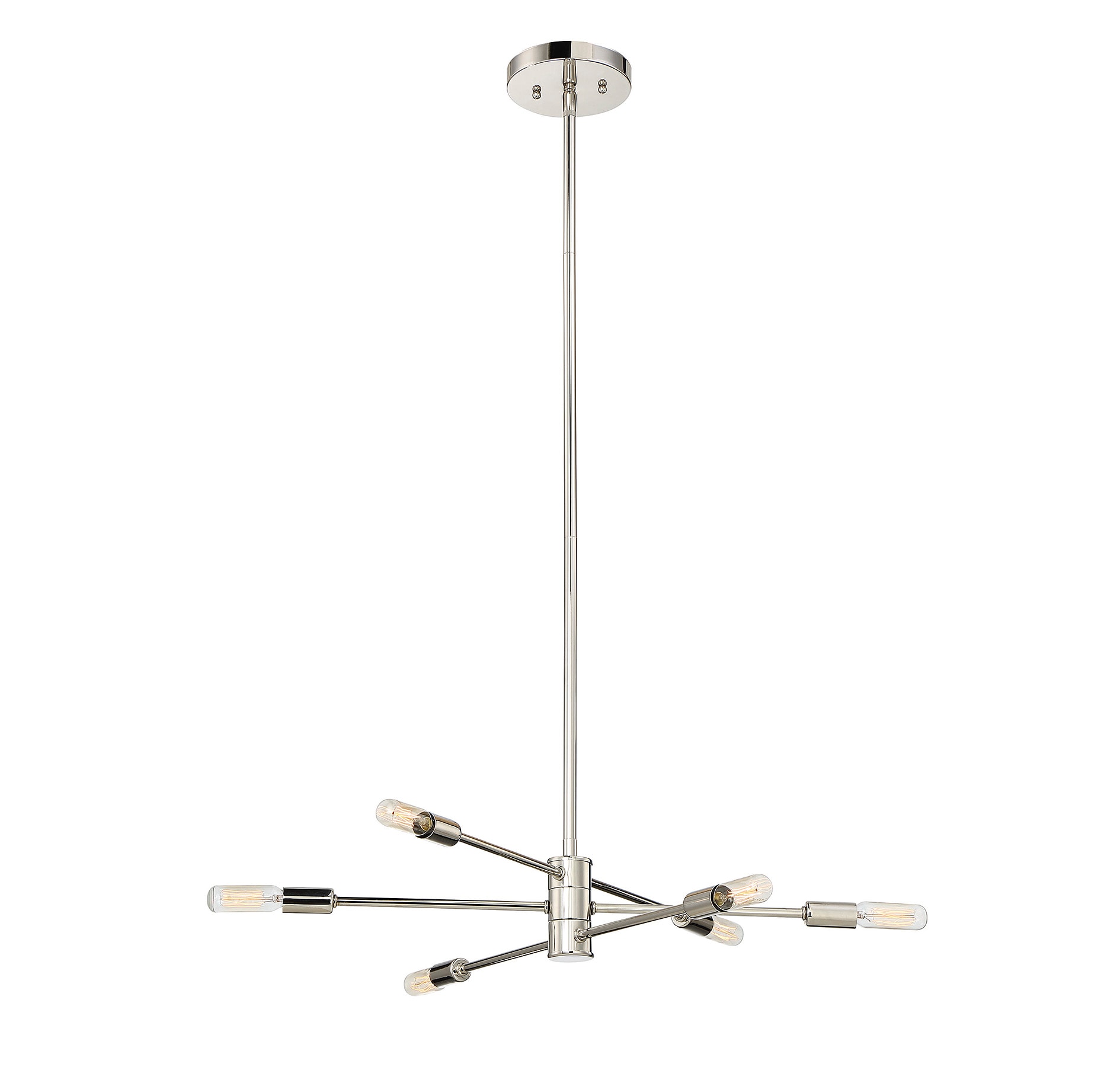 Savoy House 1-7000-6-109 Lyrique 6 -Light Polished Chrome Vintage For Use in Bedrooms, Dining Rooms, Foyers, Kitchens, Living Rooms Chandelier