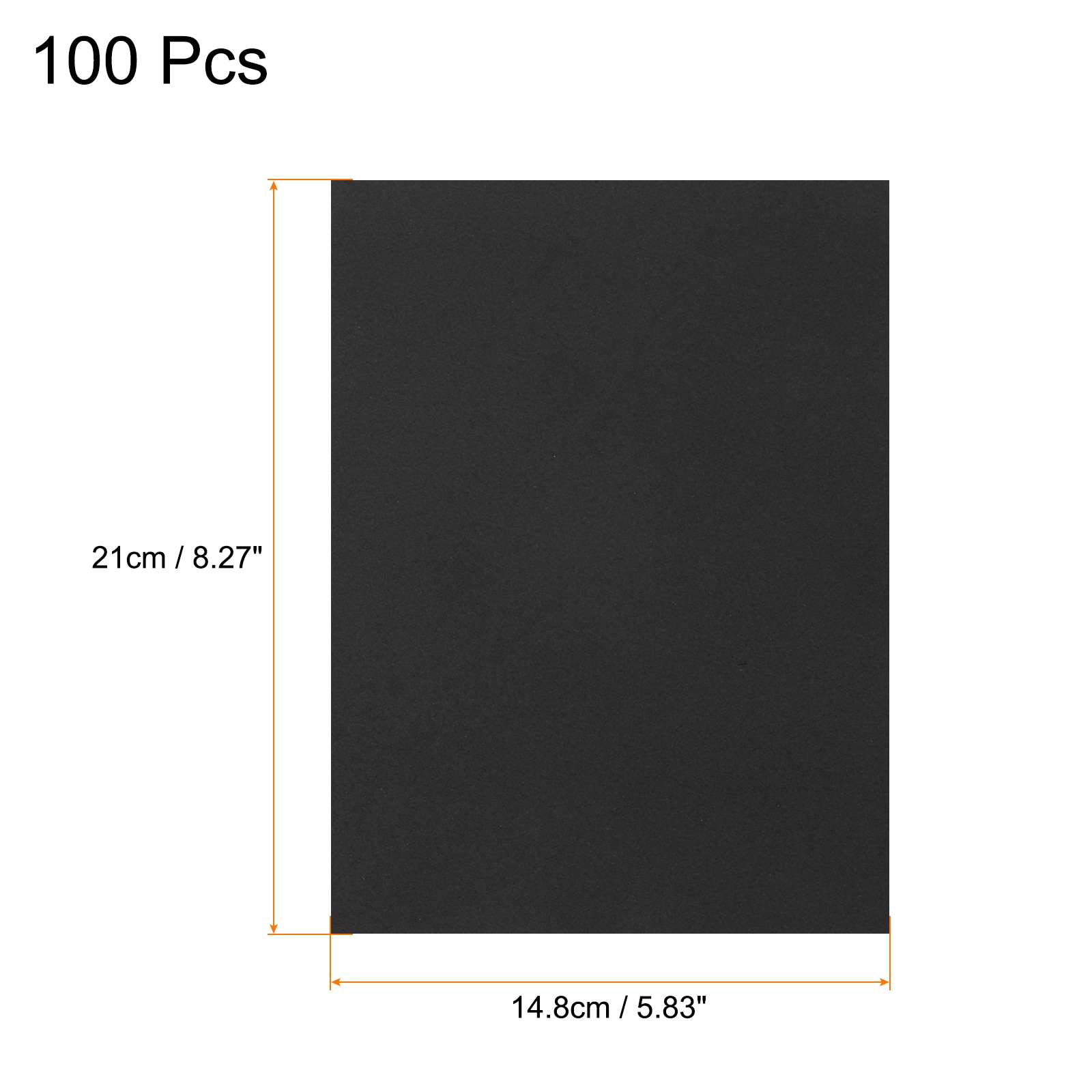 Unique Bargains 100pcs Black Color Cardstock 8 Inch x 6 Inch Origami ...