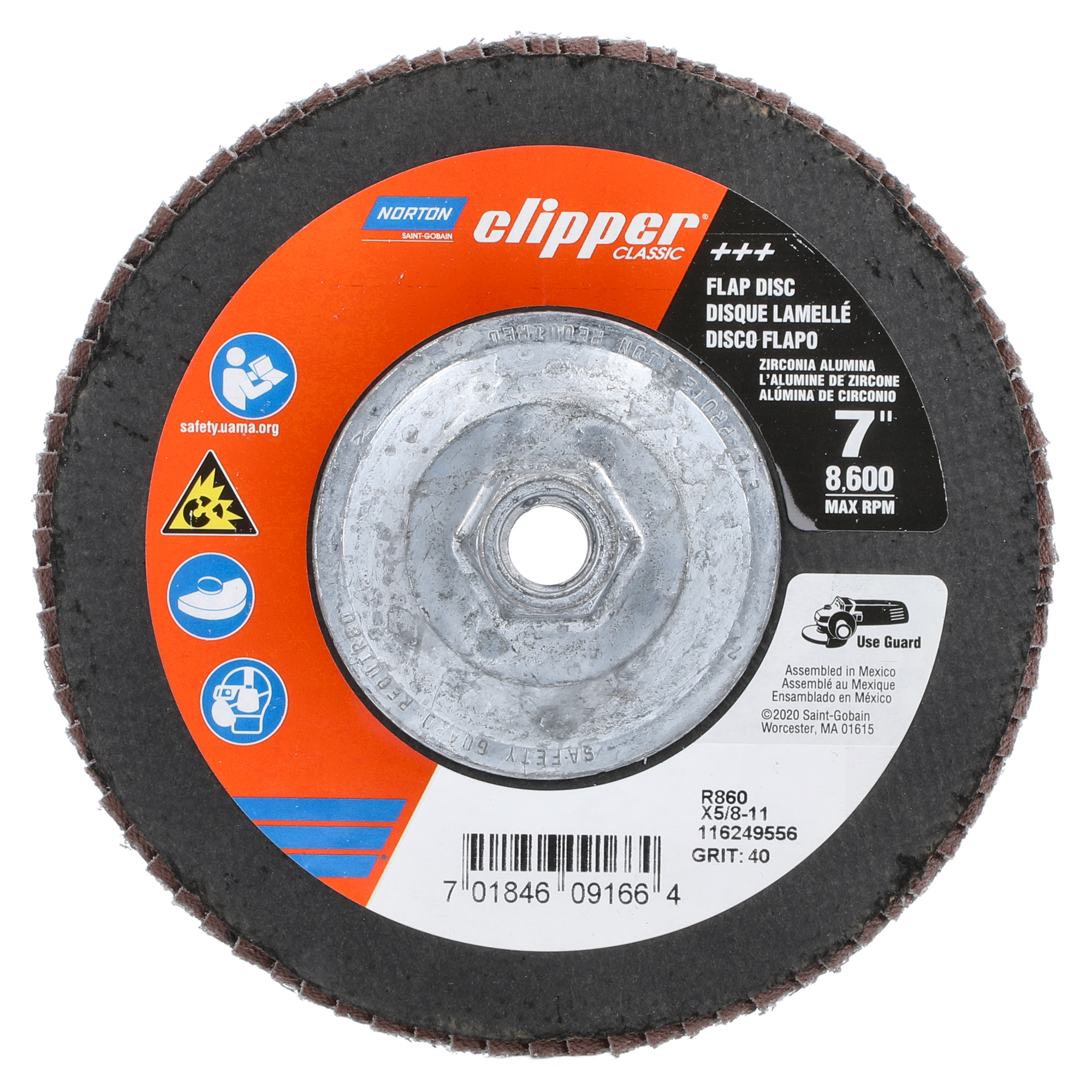 Norton Abrasives 70184609166 Norton Clipper 7-in Aluminum oxide 40 -Grit Flap disc