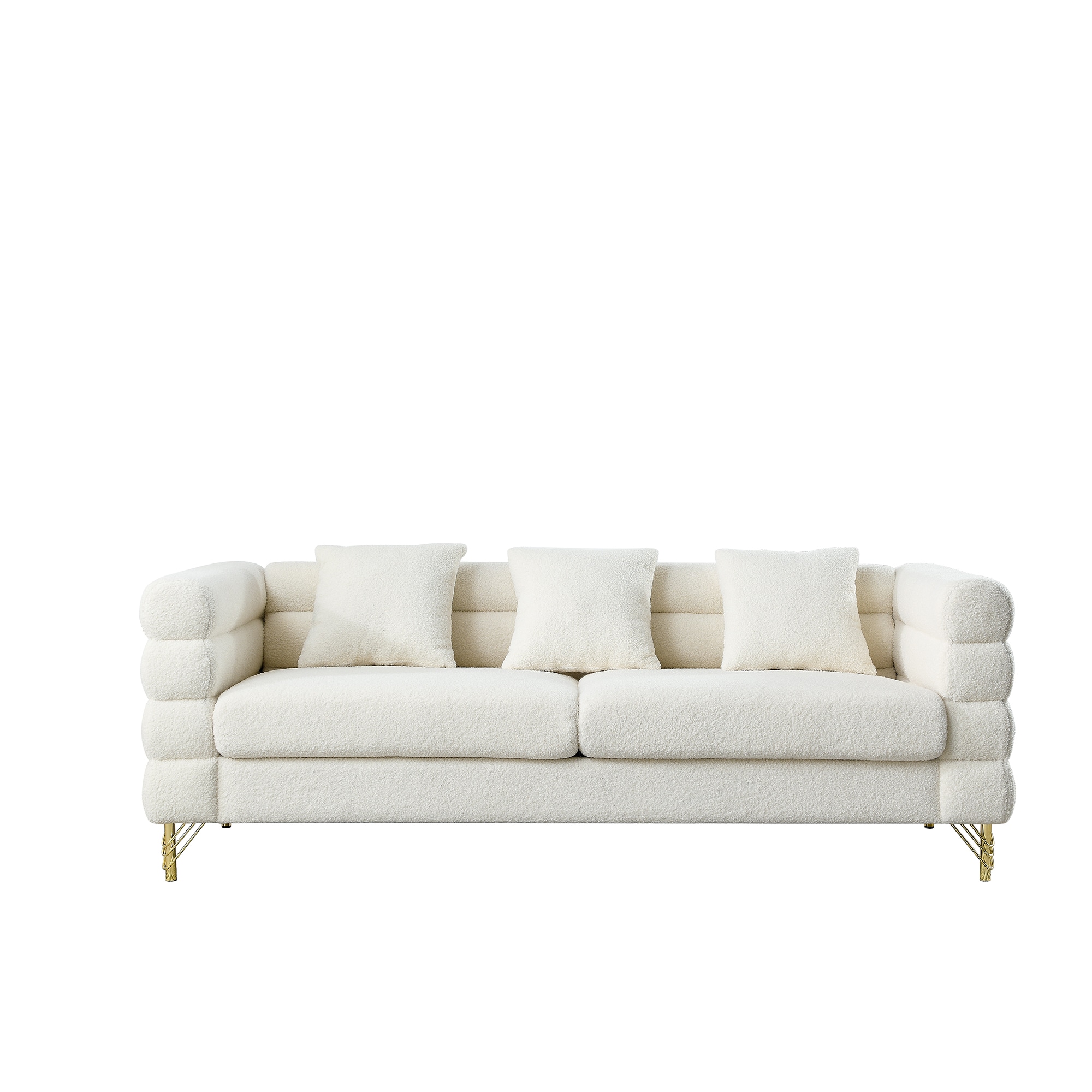 Bybafun YC5200112 81-Inches Modern Ivory Sofa