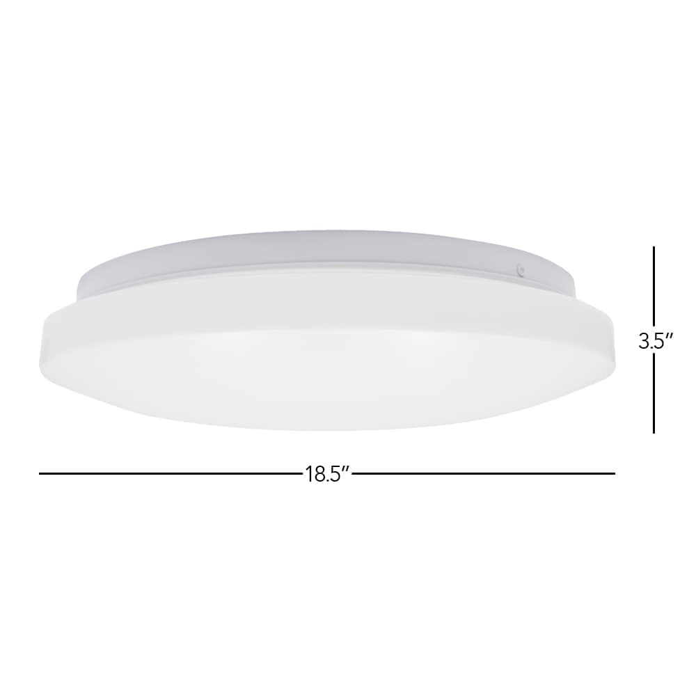 White Round LED Flush Mount Ceiling Light, 13 Inch