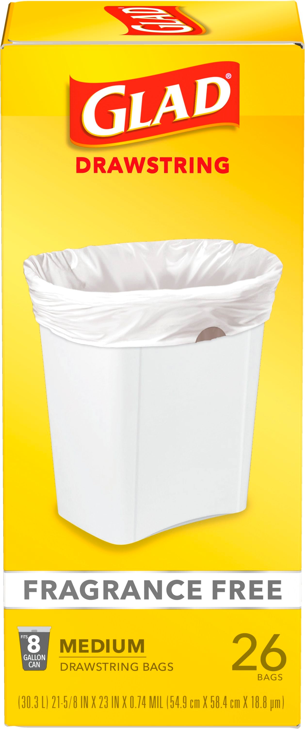 Glad 8-Gallons White Plastic Kitchen Drawstring Trash Bag in the