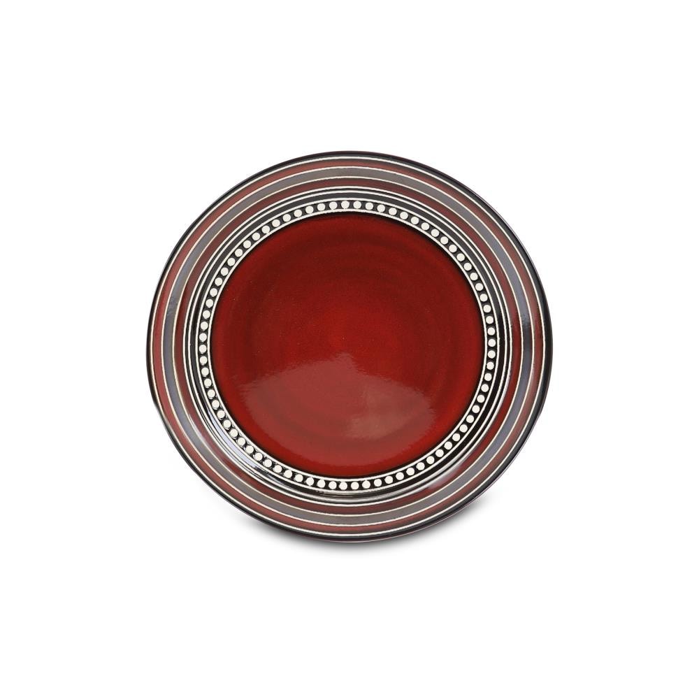 Red and Black Ceramic 16-Piece Dinnerware Set