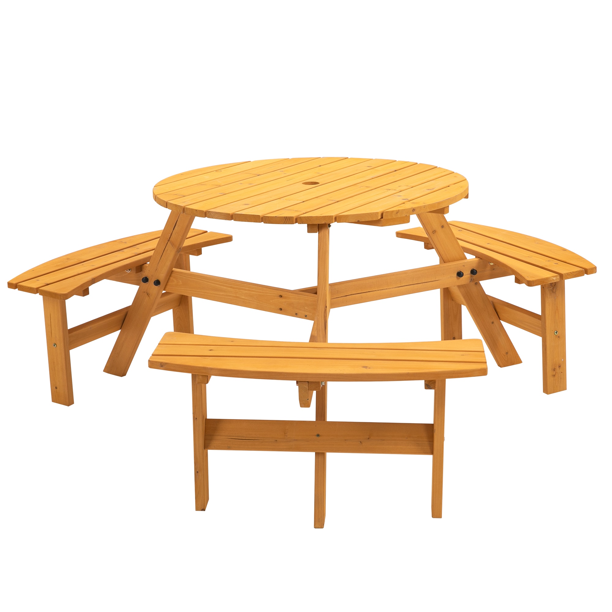 Maocao Hoom JL122467 35.43-in Brown Douglas fir Round Picnic Table