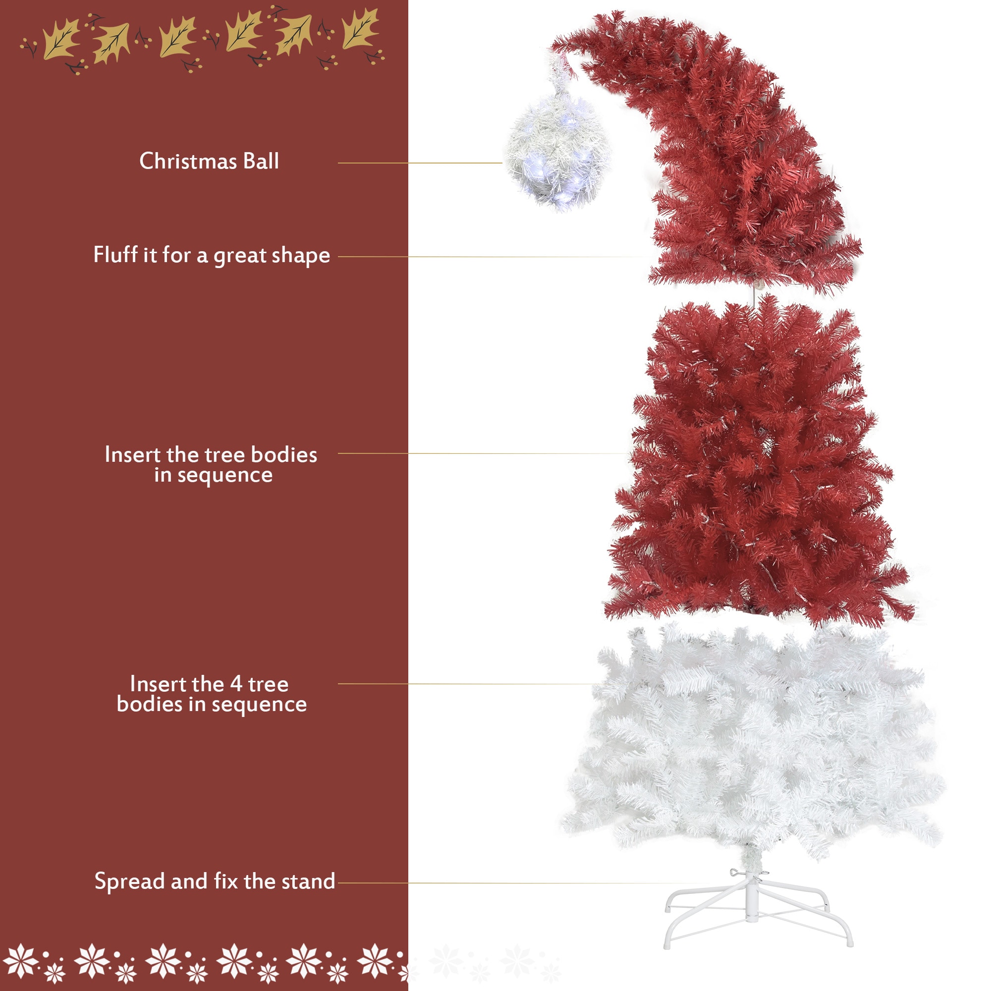 WELLFOR CR-K-M0545WH Artificial-Christmas-Trees - View #6