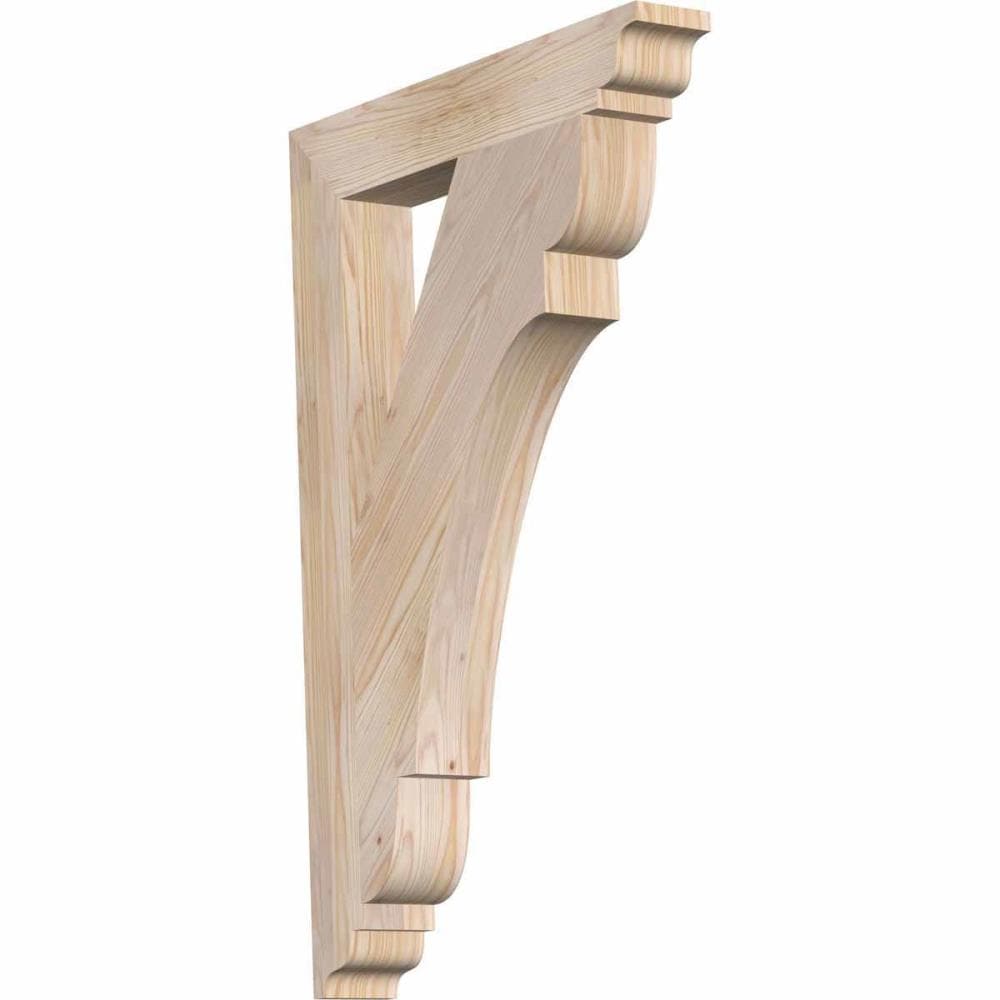 Ekena Millwork BKT04X24X36OLY01SDF Olympic traditional smooth 3-1/2-in x 24-in x 36-in Douglas fir Brown Wood Standard bracket