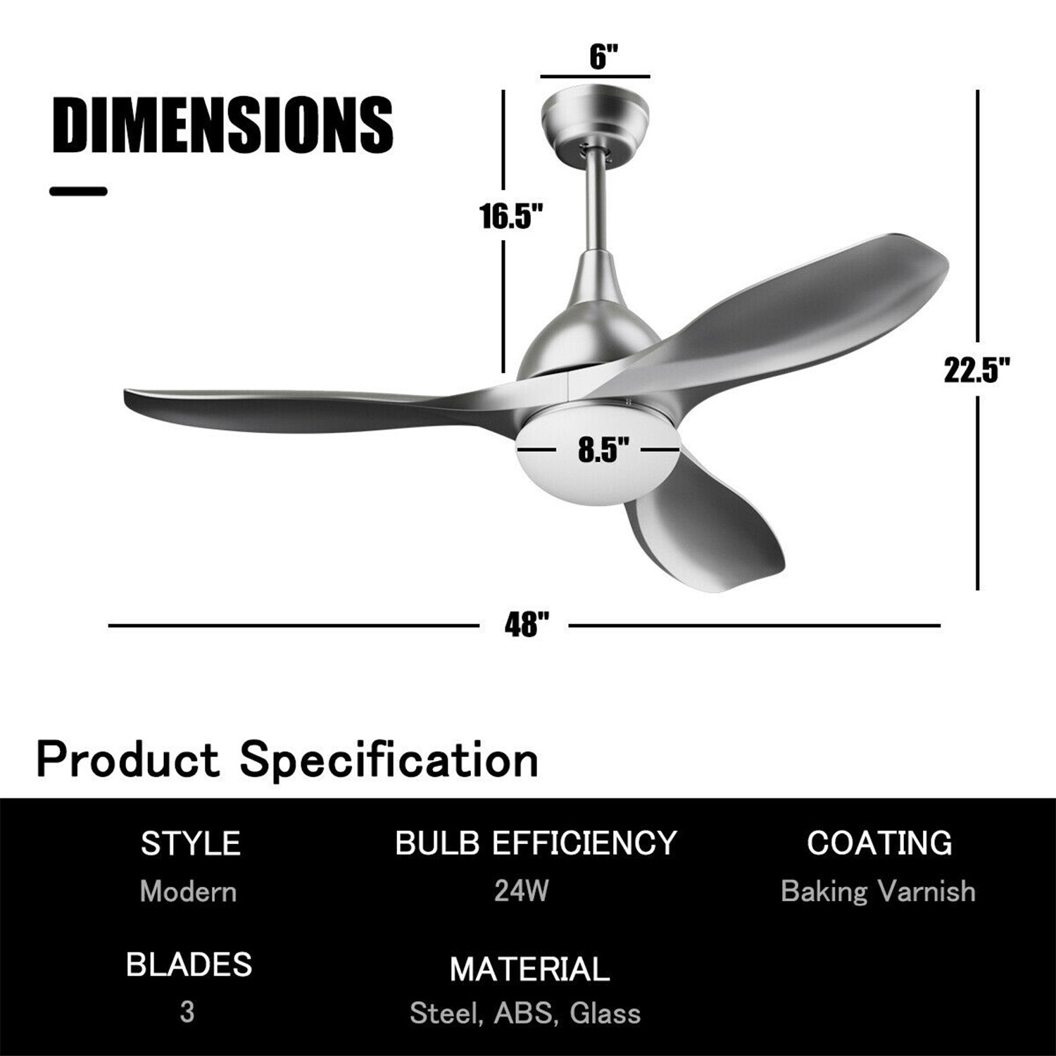 WELLFOR CHY-CF568US-SL Ceiling-Fans - View #11