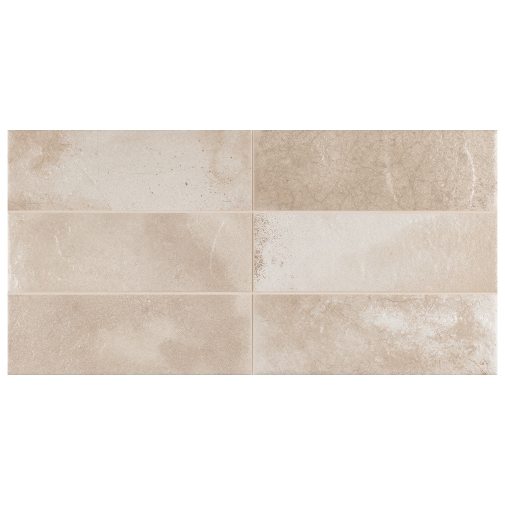 Affinity Tile WPERAKCR Kings Raku Cream 8-in x 16-in Matte Ceramic Patterned Tile (10.44-sq. ft/ Carton)