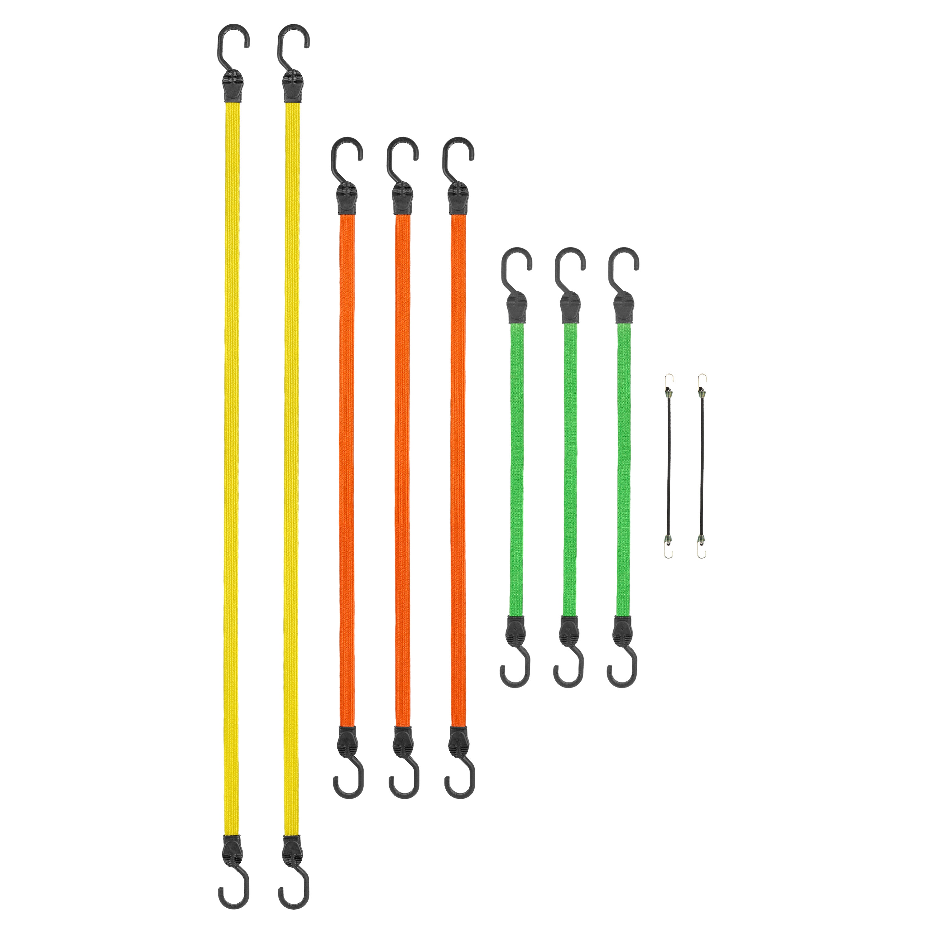 SmartStraps 215 Assorted Length Bungee Cord with Hooks 10 -Pack