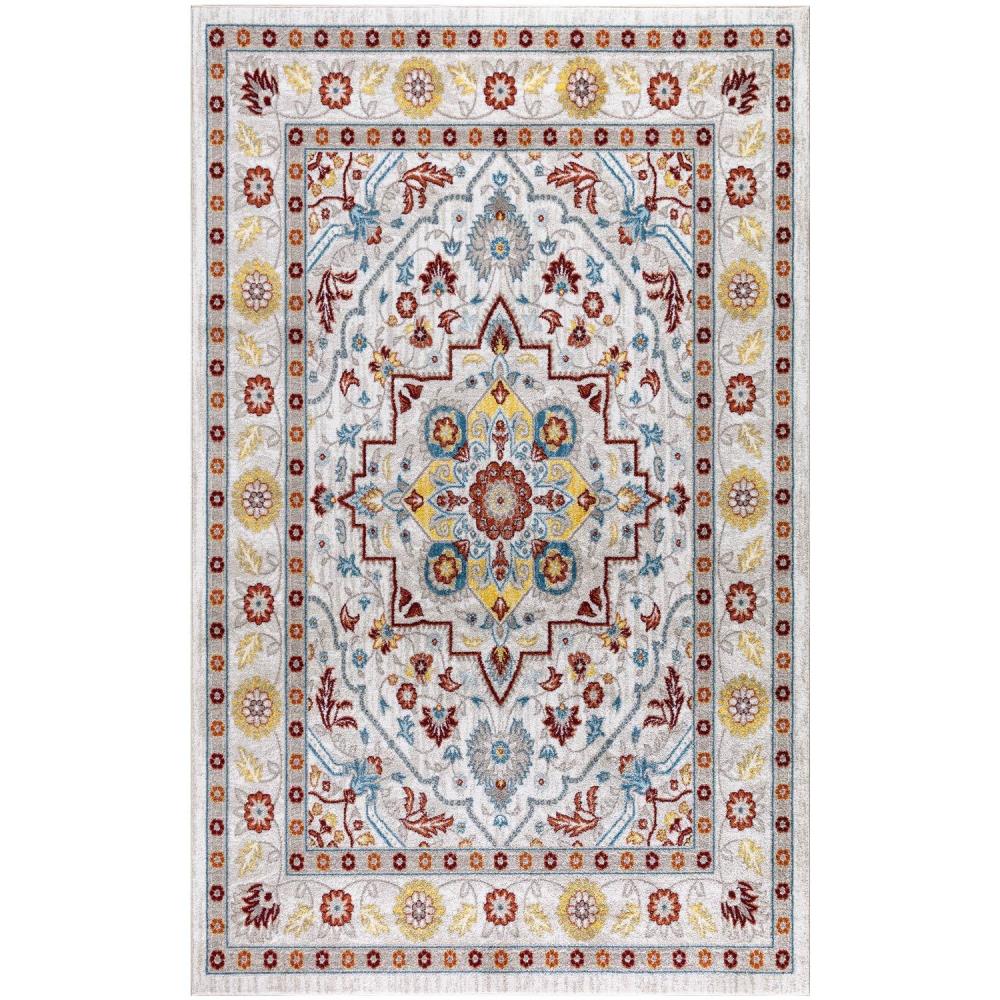 LNC 2EF6J2LWS6623F6 Mystical Border 4 x 6 Shag Color Floral/Botanical French Country Area Rug