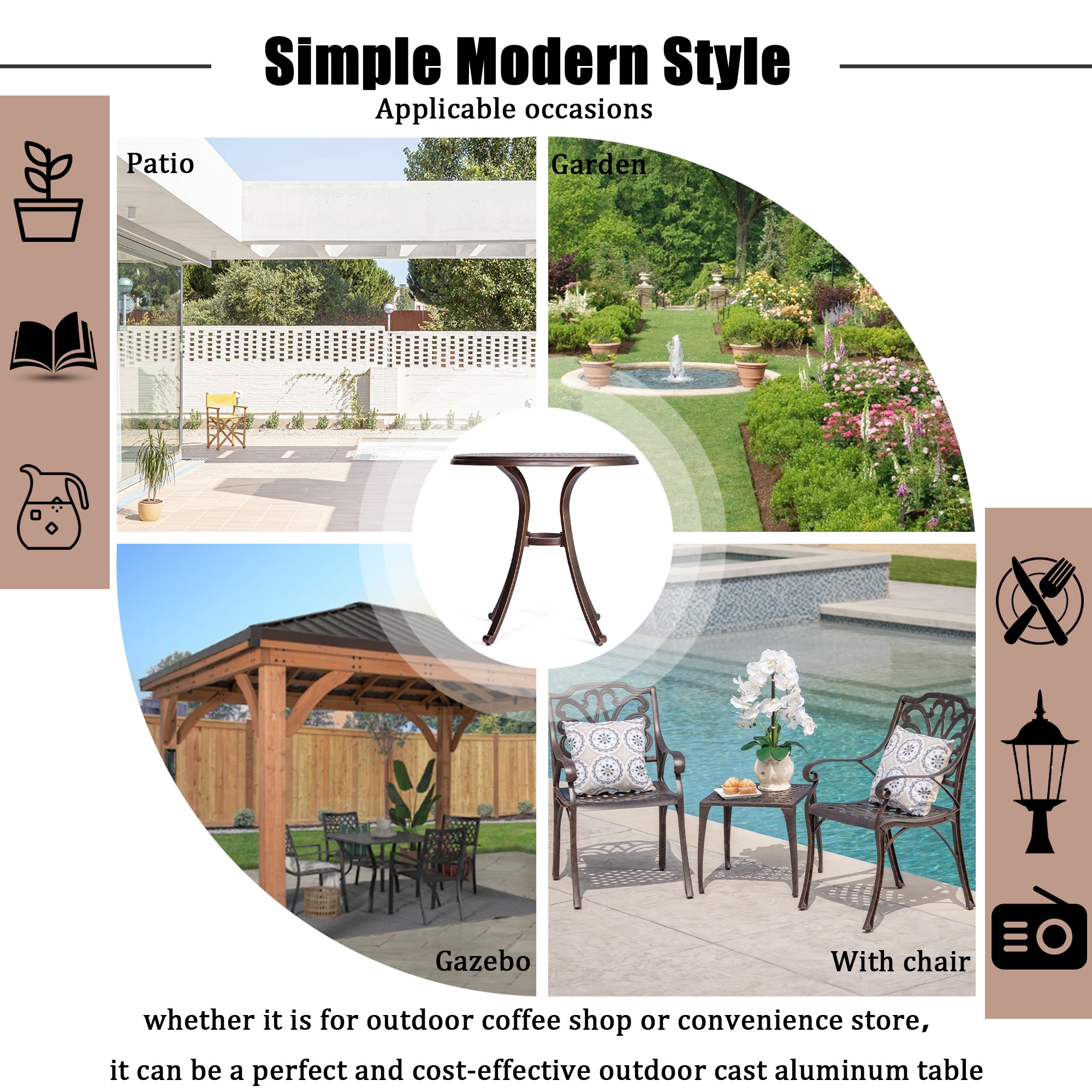 CASAINC CA-ORABQ109 Patio-Tables - View #7