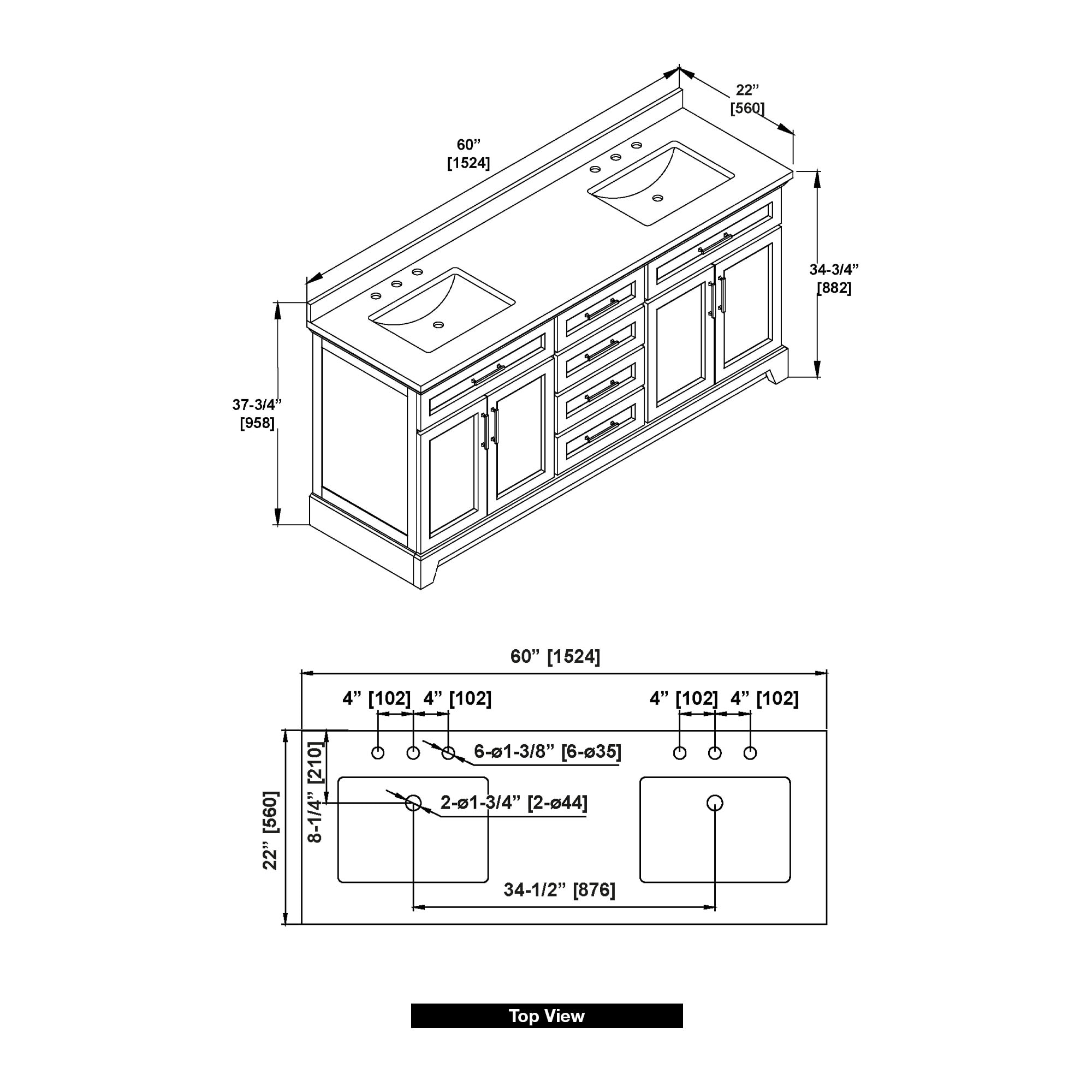 allen + roth FELIX-60W Bath-Vanity-Combo - View #3