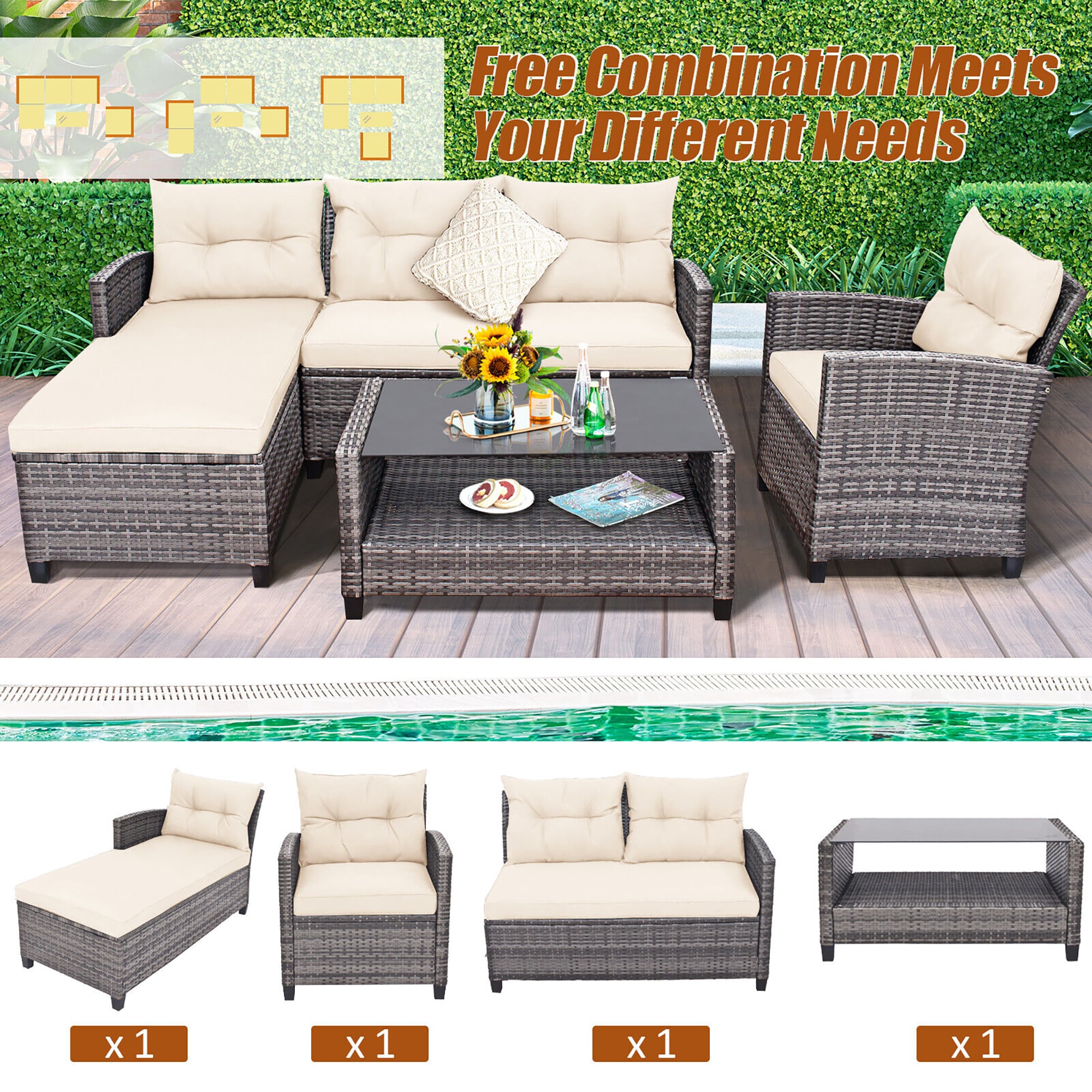 Forclover HYFL-569WH+ Patio-Conversation-Sets - View #10