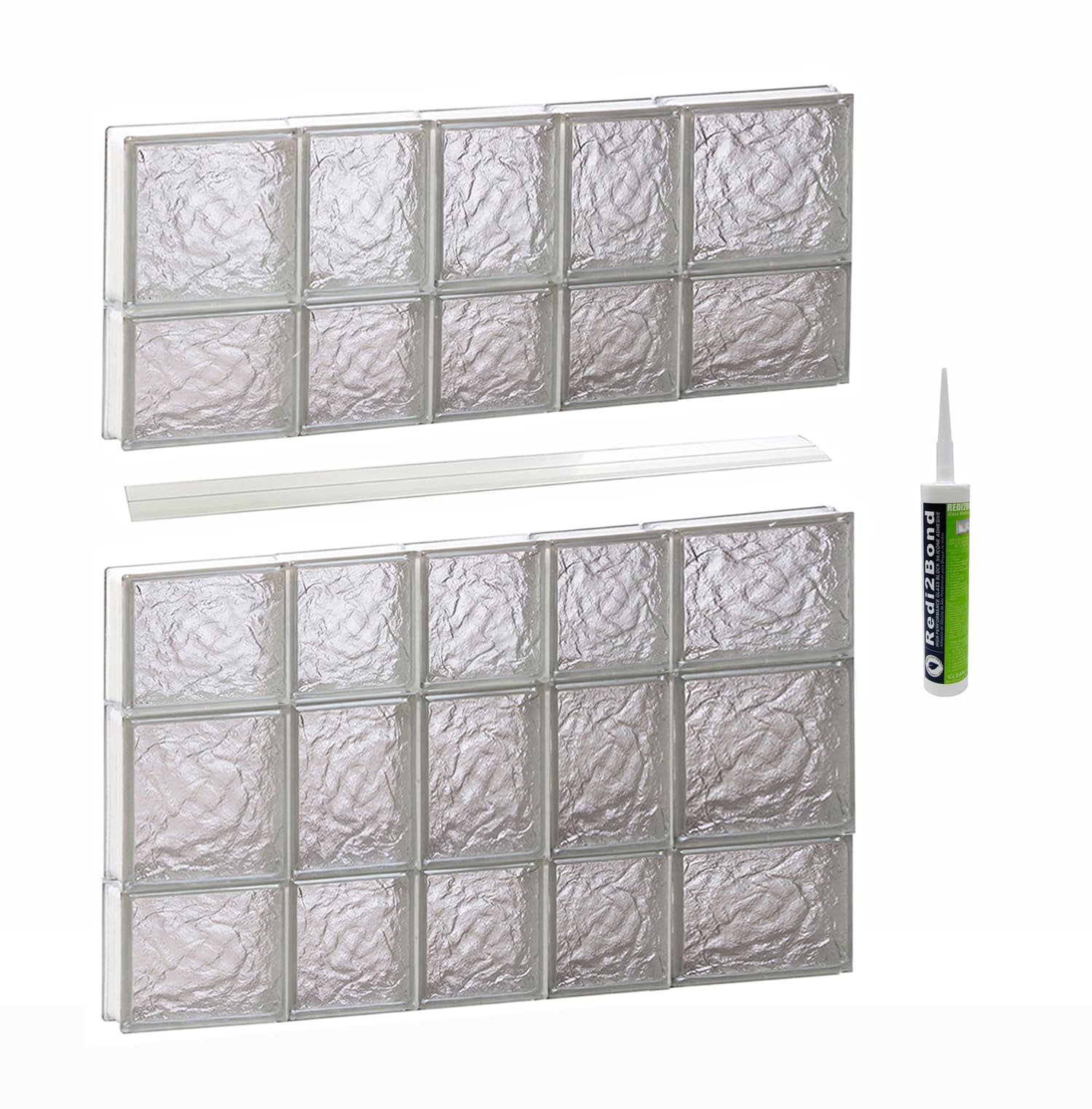 REDI2SET S3434IS Ice Glass 32-3/4-in x 32-3/4-in Frameless Replacement Glass Block Window