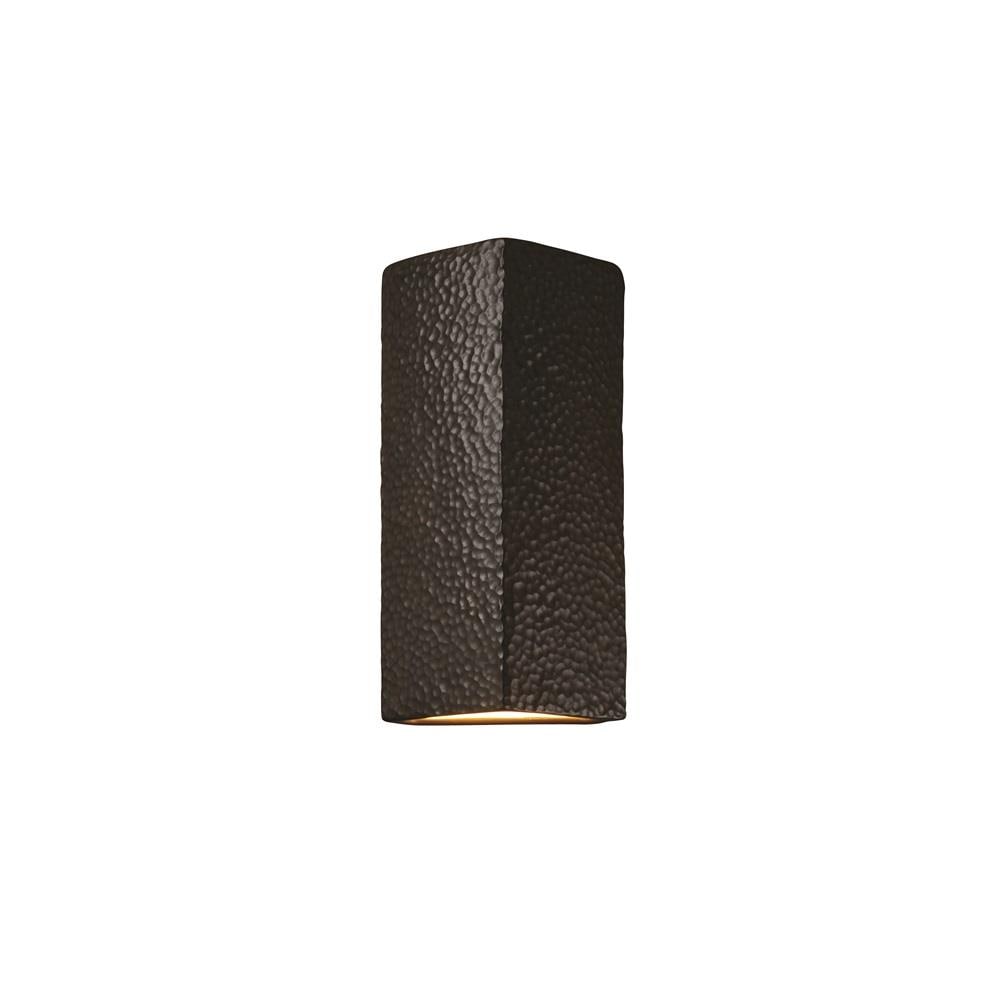 Justice Design Group CER-5145-HMIR Ambiance 7-in W 2 -Light Gray Transitional Wall Sconce