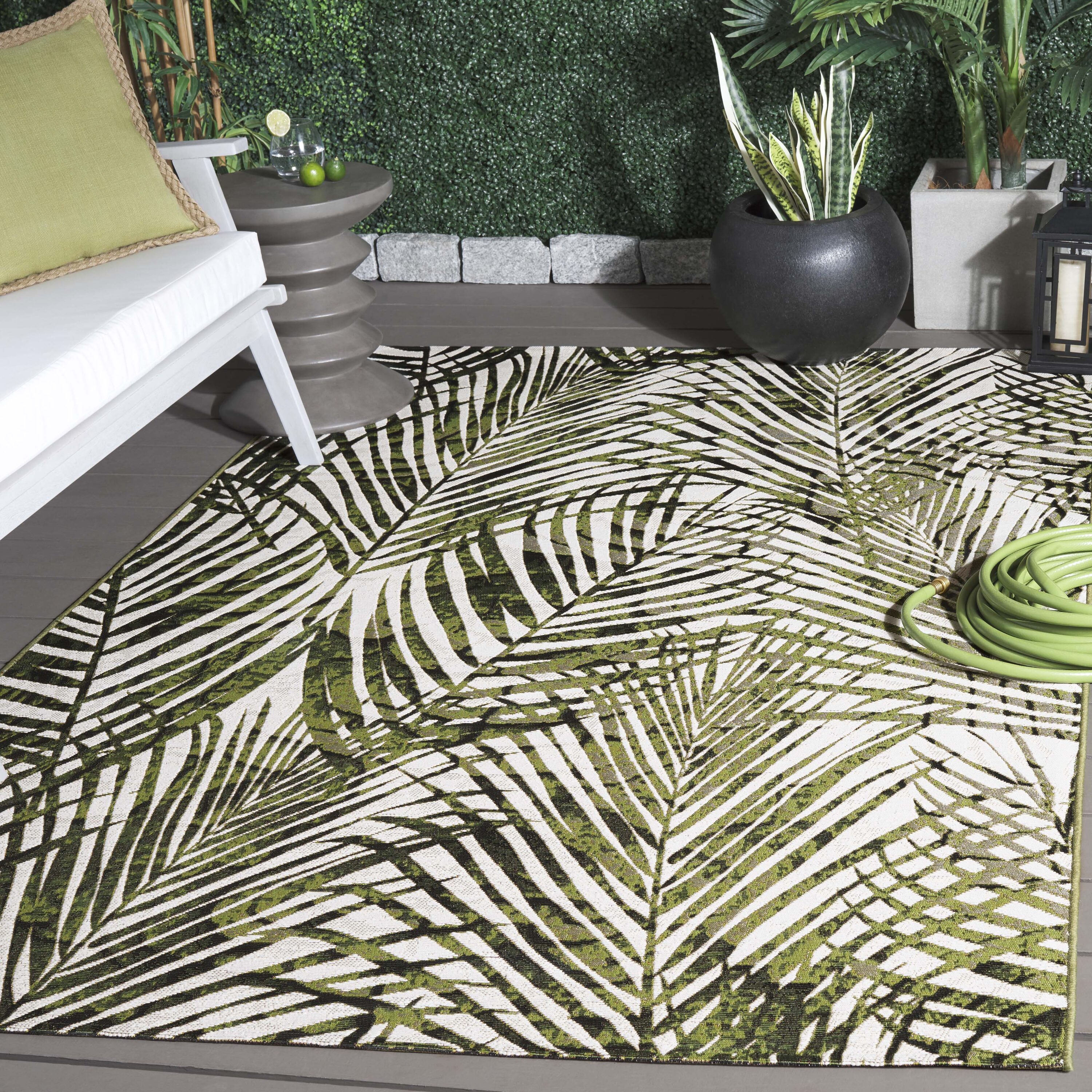 Barbados 564A Ivory/Green 4ft x 6ft Small Rectangle Rug
