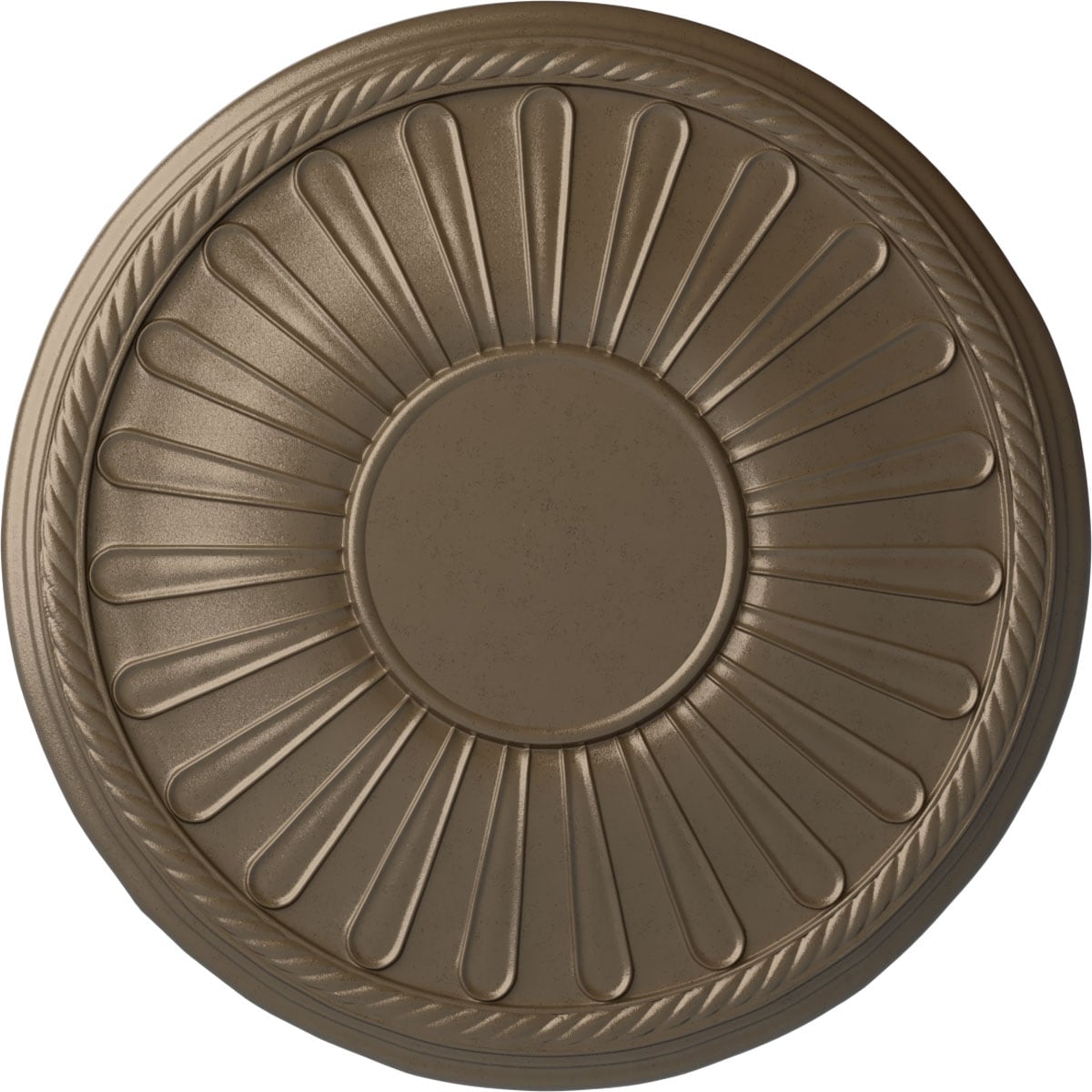 Ekena Millwork CM22LNWSS Leandros 22.875-in W x 22.875-in L Painted Warm Silver Polyurethane Whole Ceiling Medallion