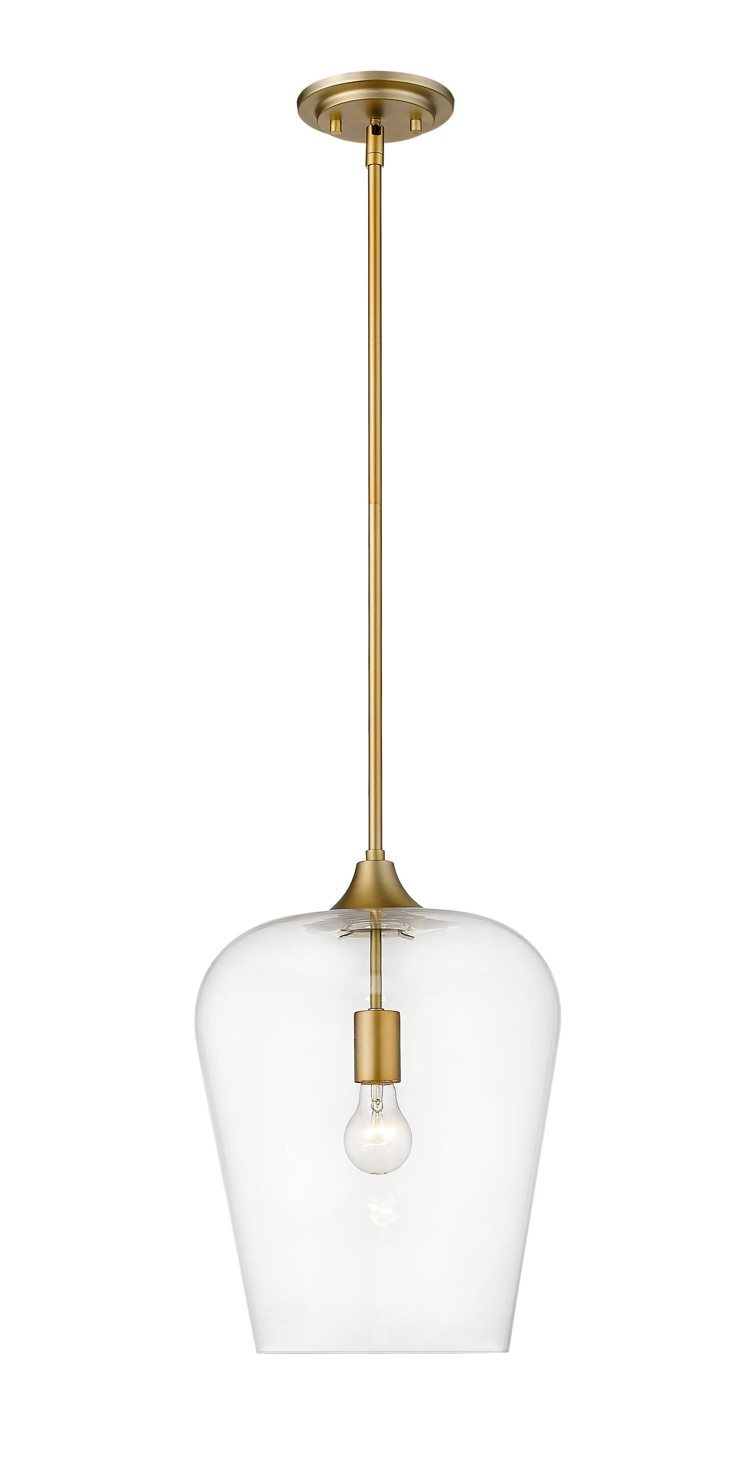 Elegant Olde Brass 1-Light Pendant with Clear Glass Shade