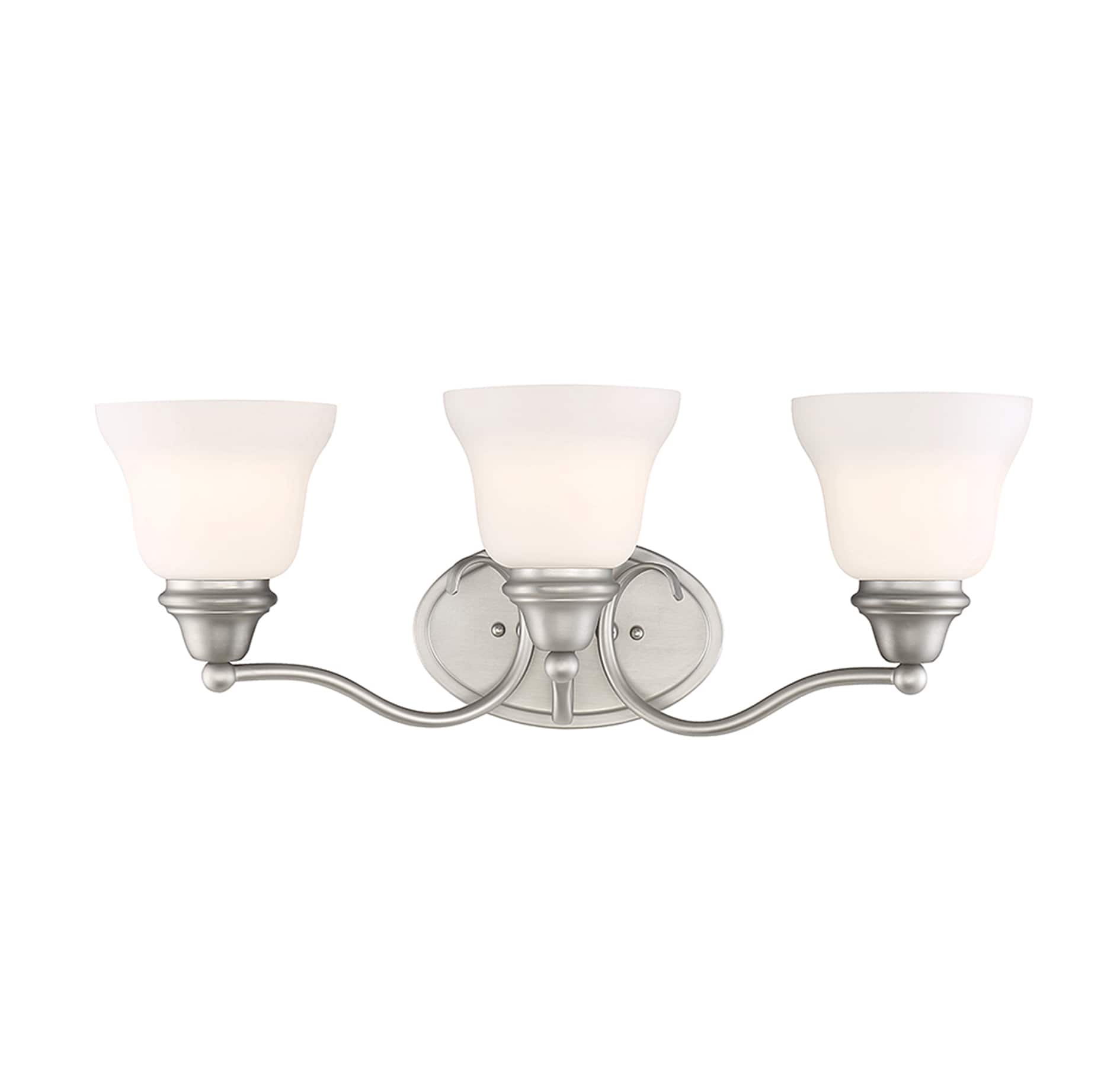 Savoy House Essentials 8-6837-3-69 Yates 22.75-in 3 -Light Satin Nickel Transitional Vanity light