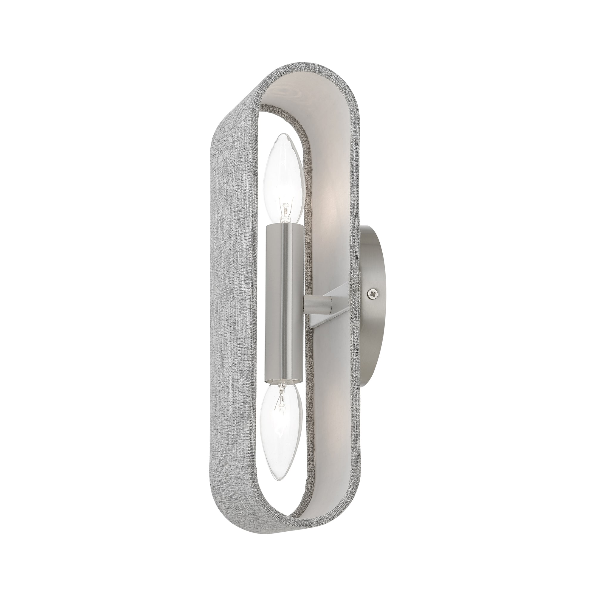 Dakota Brushed Nickel 2-Light ADA Compliant Wall Sconce with Urban Gray Shade
