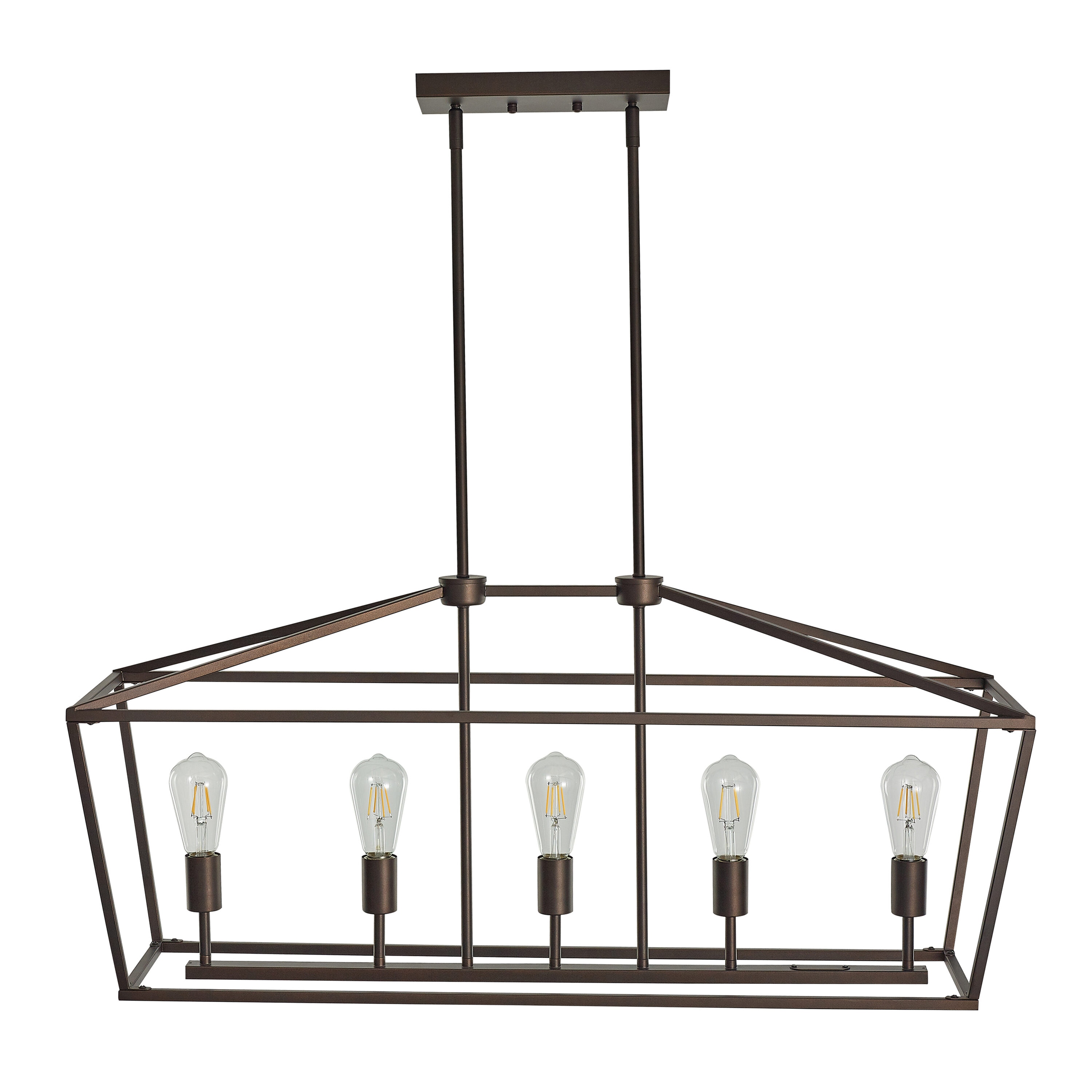 MICSIU 280045 Savoya 5 -Light Oil Rubbed Bronze Farmhouse Linear Large Hanging Kitchen island light