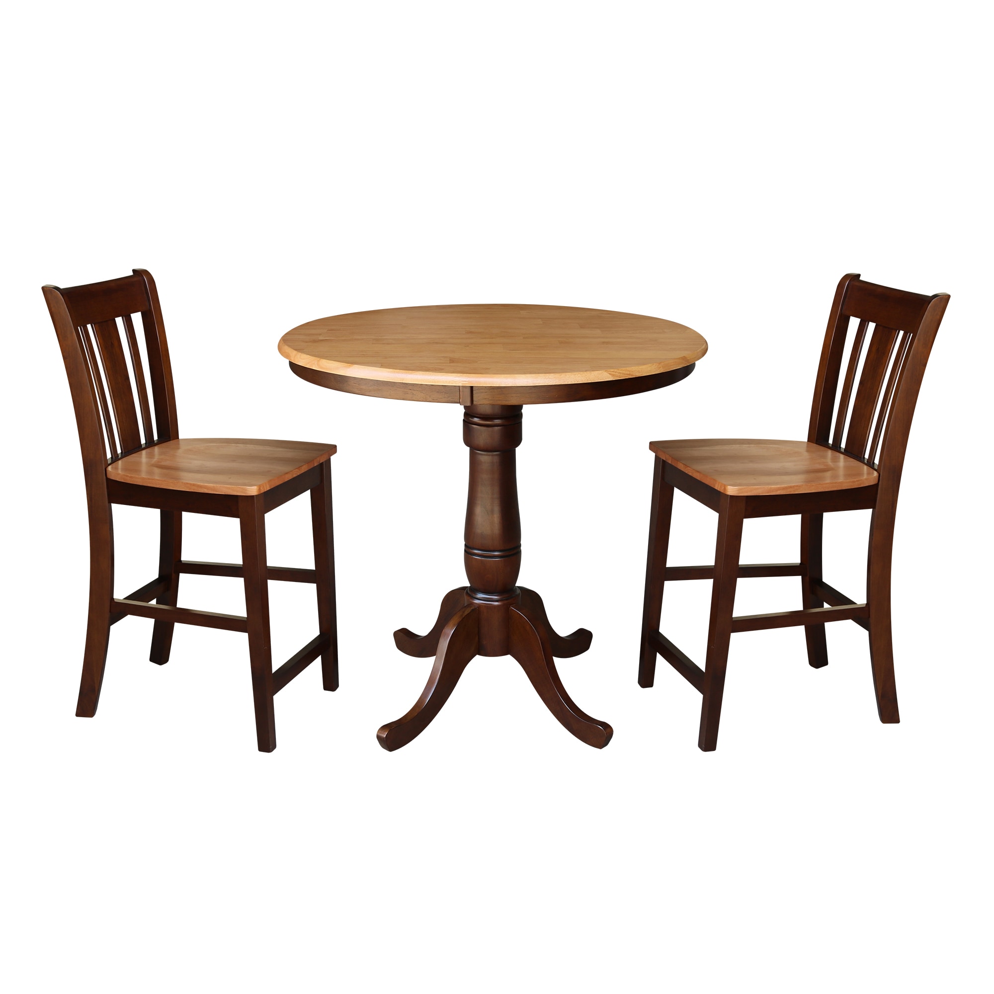 International Concepts K58-36RT-6B-S102-2 Cinnamon/espresso Casual Dining Room Set with Round Table ( Seats 2 )