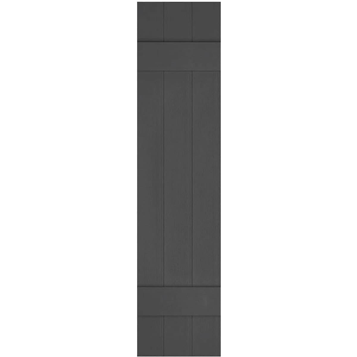 Ekena Millwork LJ4C14X03300TG Lifetime TailorMade Four Board Joined 14-in W x 33-in H Tuxedo Grey Farmhouse Exterior Shutters (2-Pack)