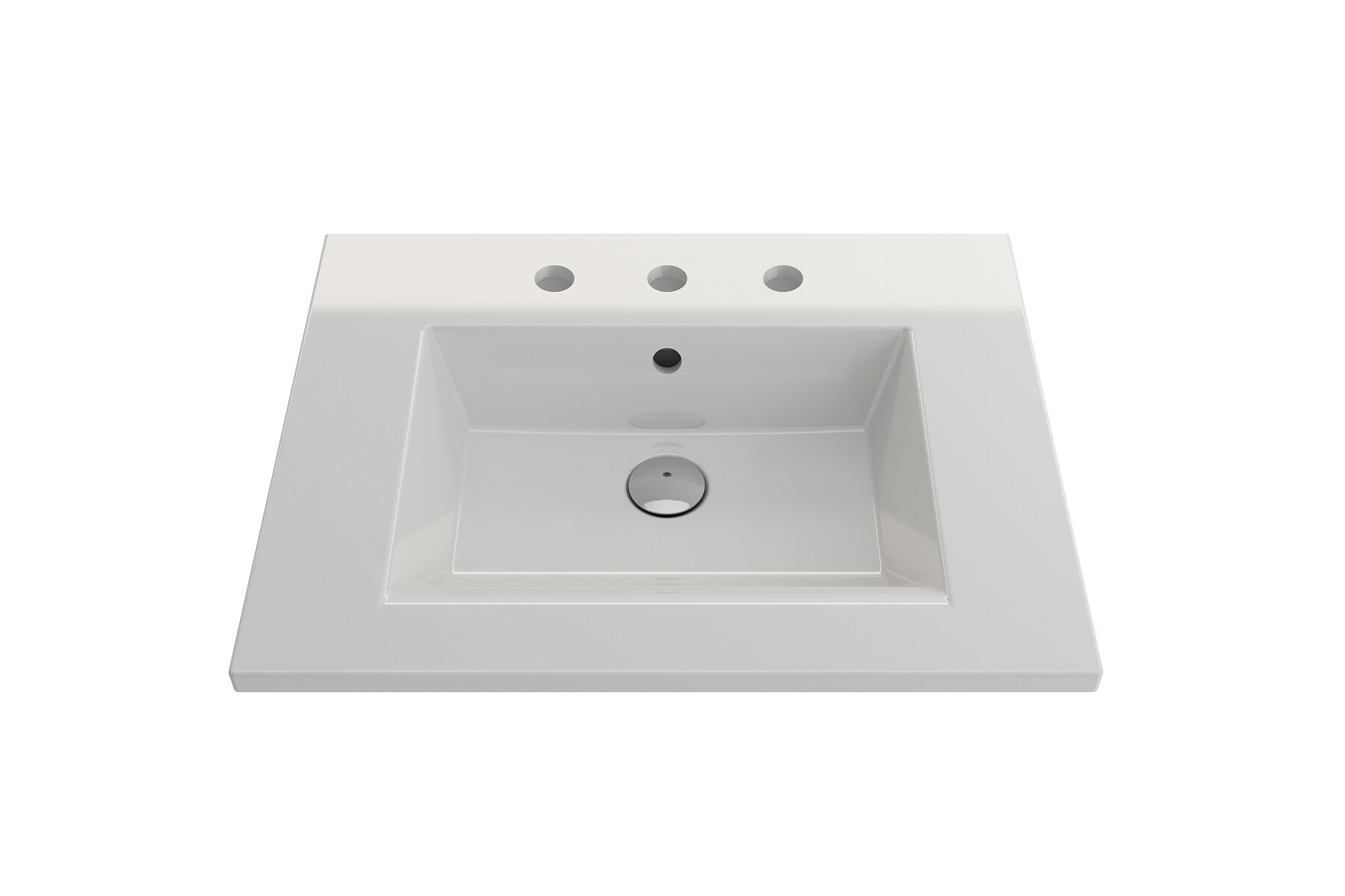 BOCCHI 1161-001-0127 Fire Clay 19-in Wall-mount Rectangular Modern White Bathroom Sink