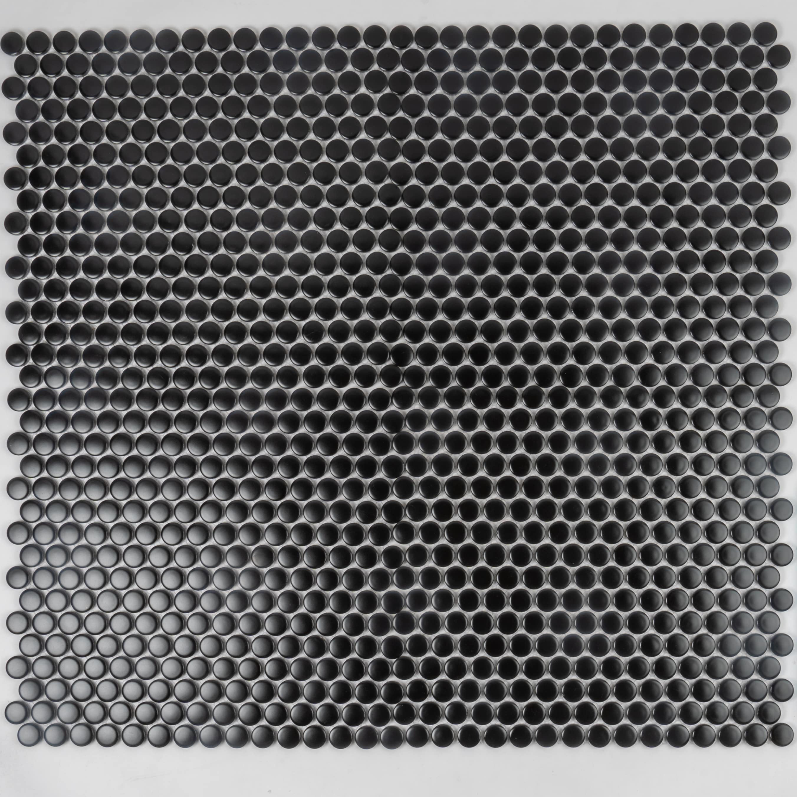 Cirkel 11.46'' x 12.4'' Glossy Black Porcelain Penny Tile Mosaic