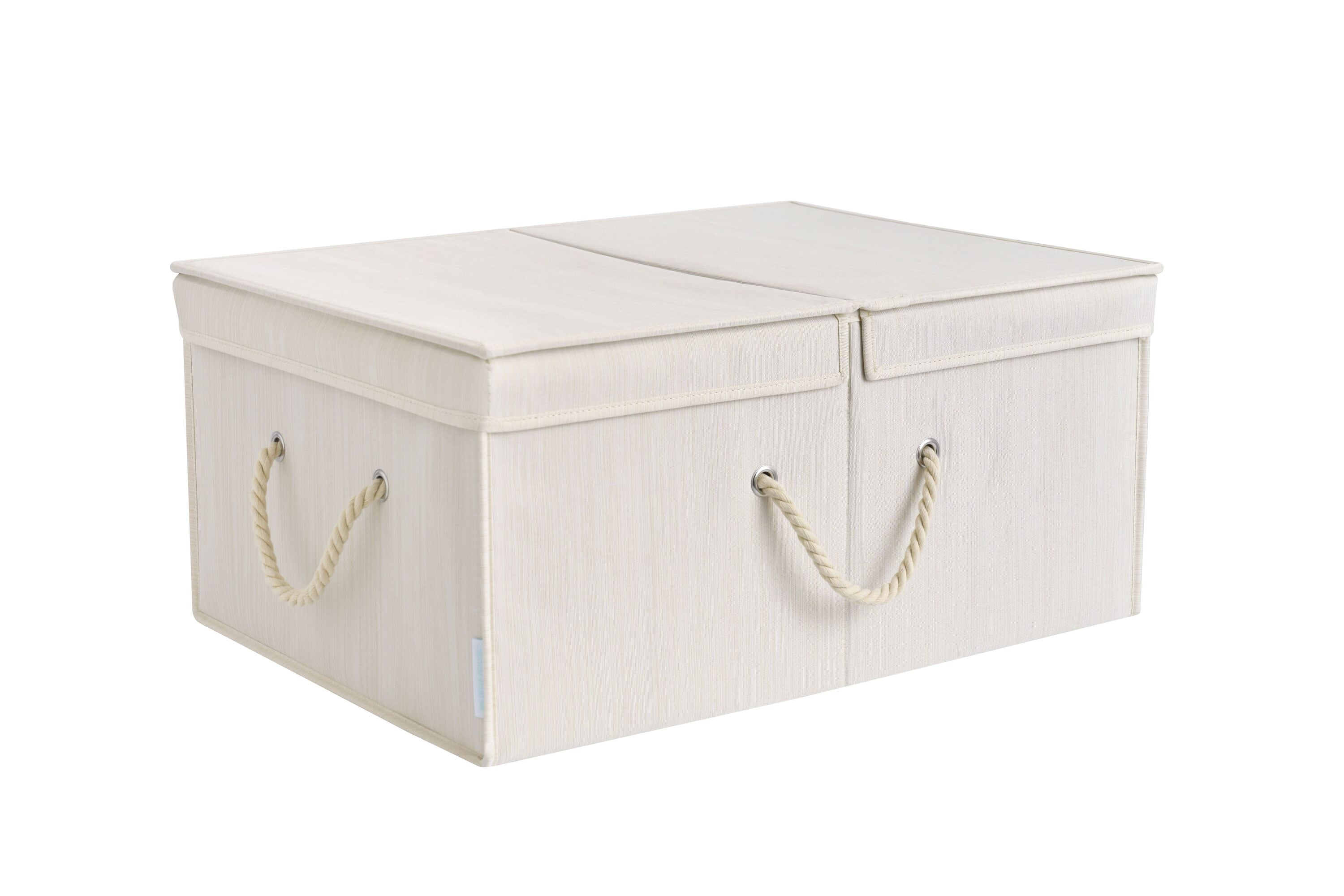 we think storage WTS-BAM65IV1 ( 10.5-in W x 22.5-in H x 17-in D ) Ivory Polyester Collapsible Stackable Bin lid