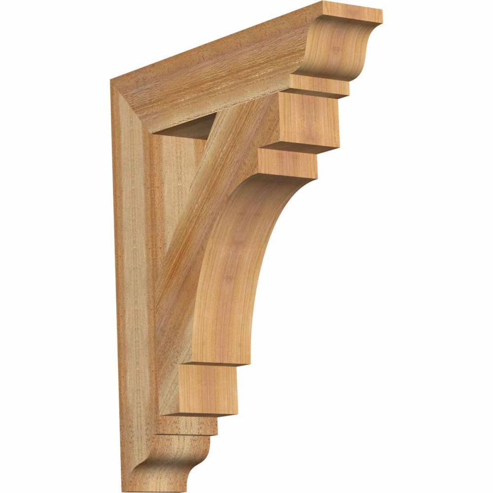 Ekena Millwork BKT04X20X24MRC01RWR Merced traditional rough sawn 4-in x 20-in x 24-in Western red cedar Brown Wood Standard bracket