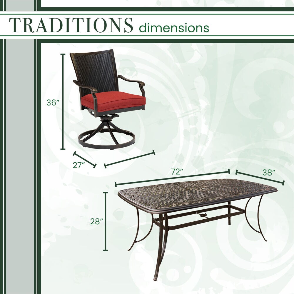 Hanover TRADDNWB7PCSWC-RED Patio-Dining-Sets - View #5