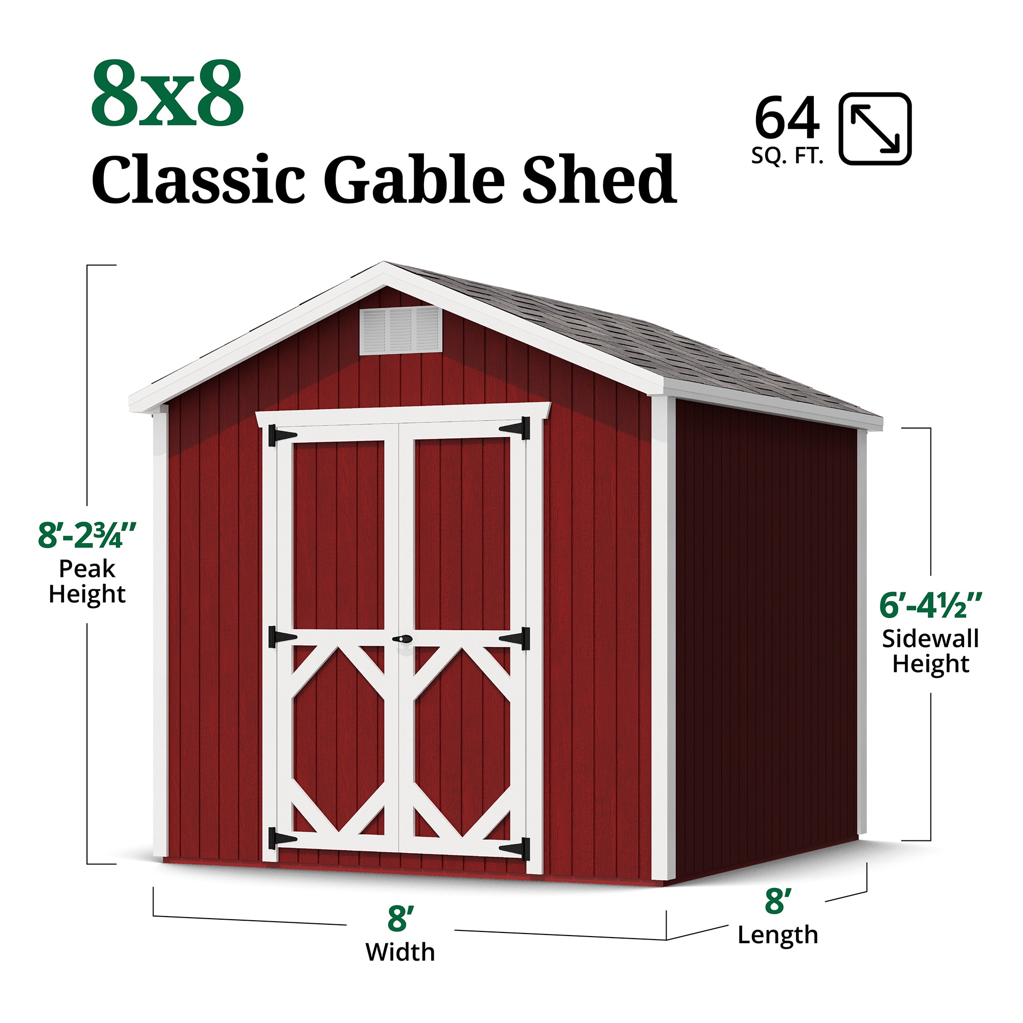 Little Cottage Co 8X8 CGS-PC Wood-Storage-Buildings - View #3