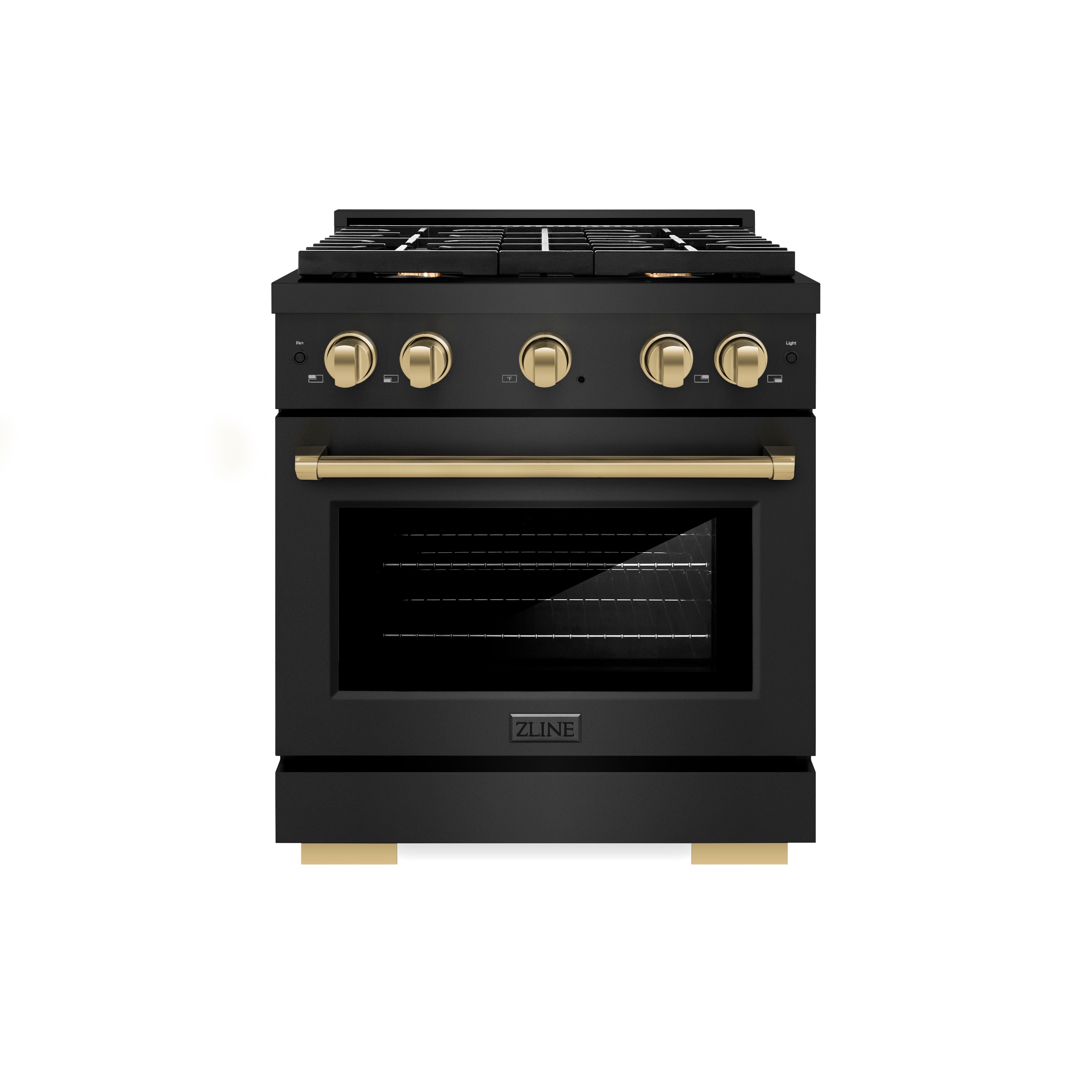 ZLINE KITCHEN & BATH SDRBZ-30-CB Paramount 30-in Standard 4 burners Convection Oven Freestanding Dual Fuel Range ( Black Stainless Steel, Champagne Bronze Accents )