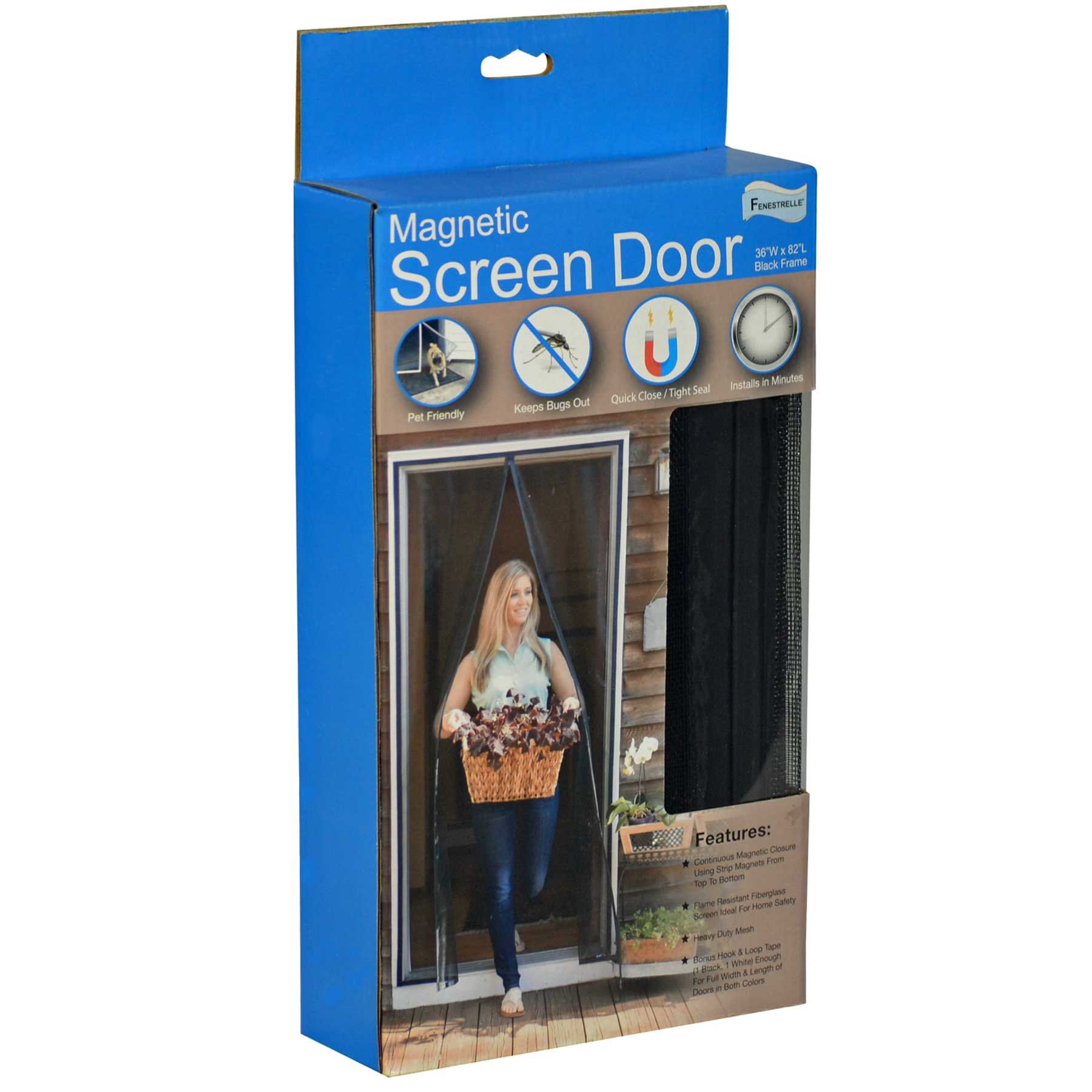 Smartor Fiberglass Magnetic Screen Door with Durable Fiberglass